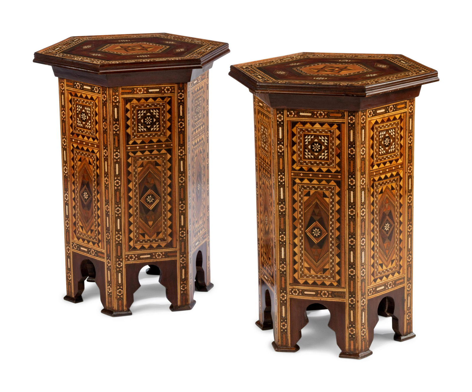 A Pair of Moorish Style Parquetry Side Tables (1 of 1)