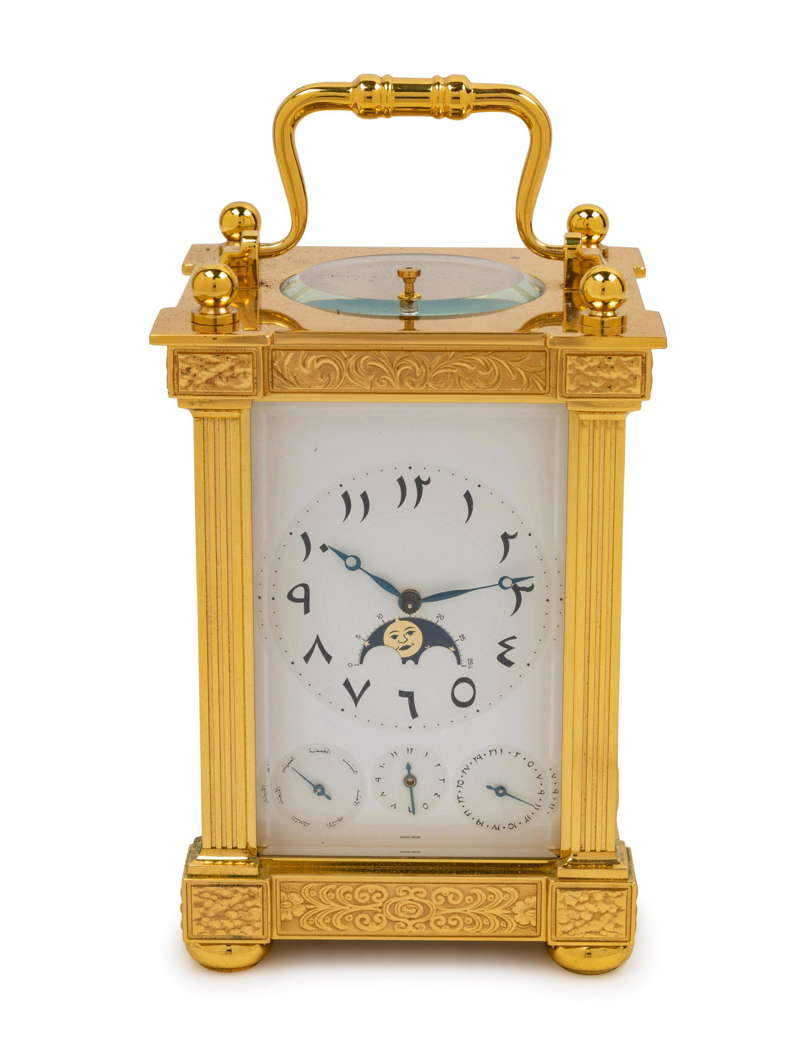 A Swiss Gilt Brass Carriage Clock  (1 of 3)