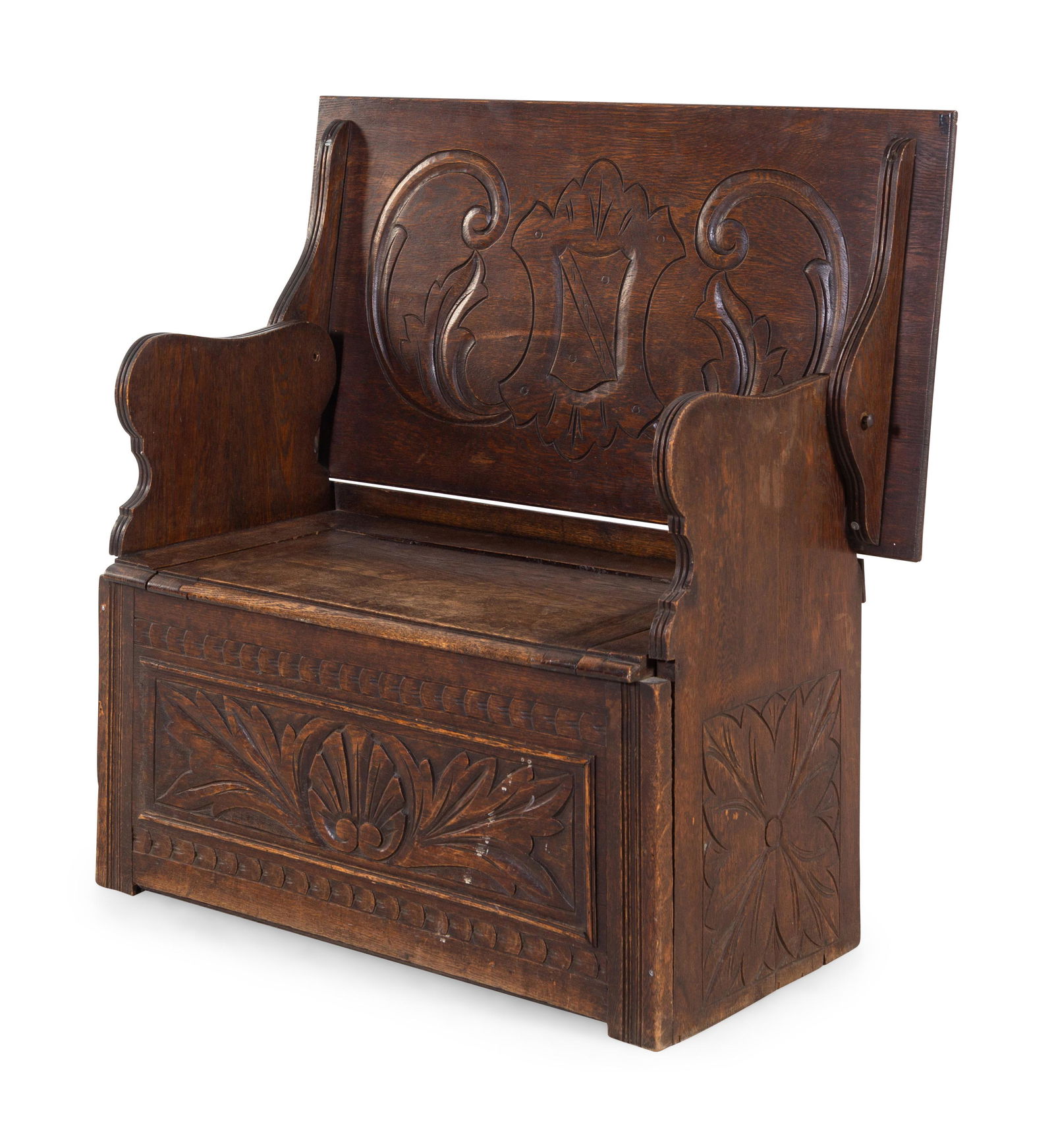 A Jacobean Style Carved Oak Metamorphic Monks Settle (1 of 2)