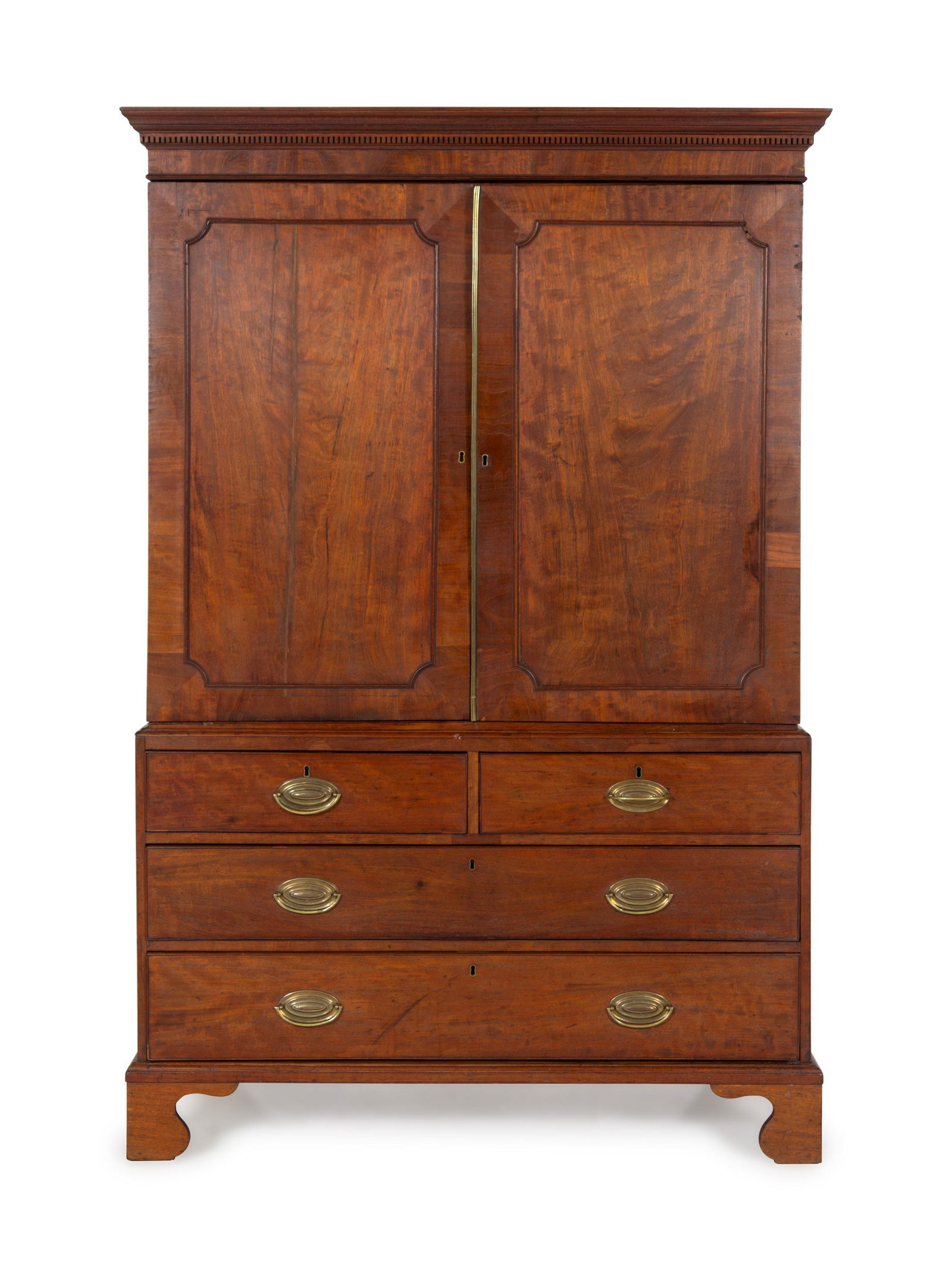 A George III Style Figured Mahogany Linen Press (1 of 2)