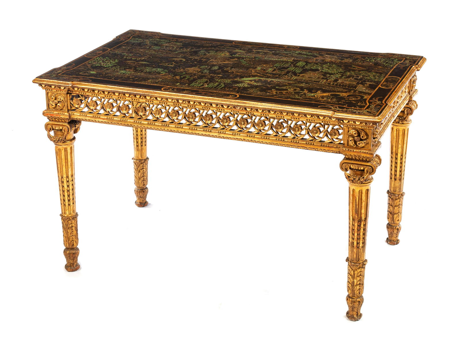 A George III Style Chinoiserie Decorated Giltwood (1 of 2)