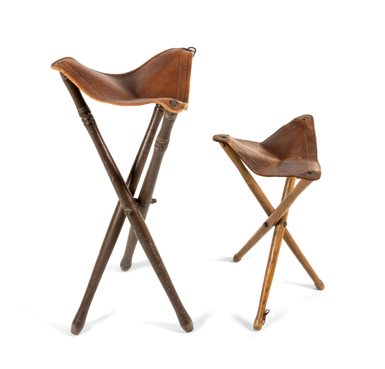 Two Provincial Leather-Upholstered Campaign Stools (1 of 1)