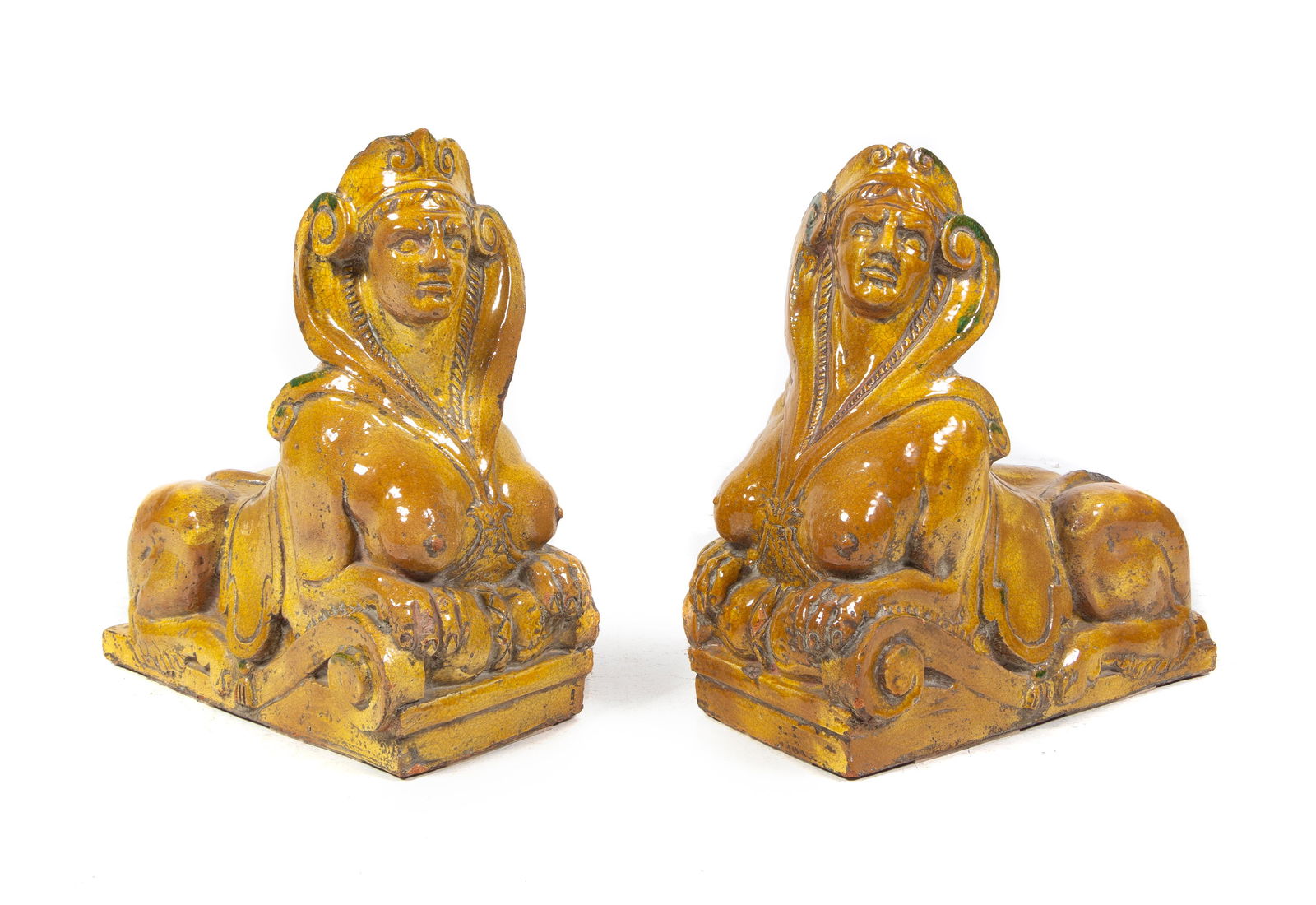 A Pair of English Glazed Terra Cotta Figures (1 of 1)