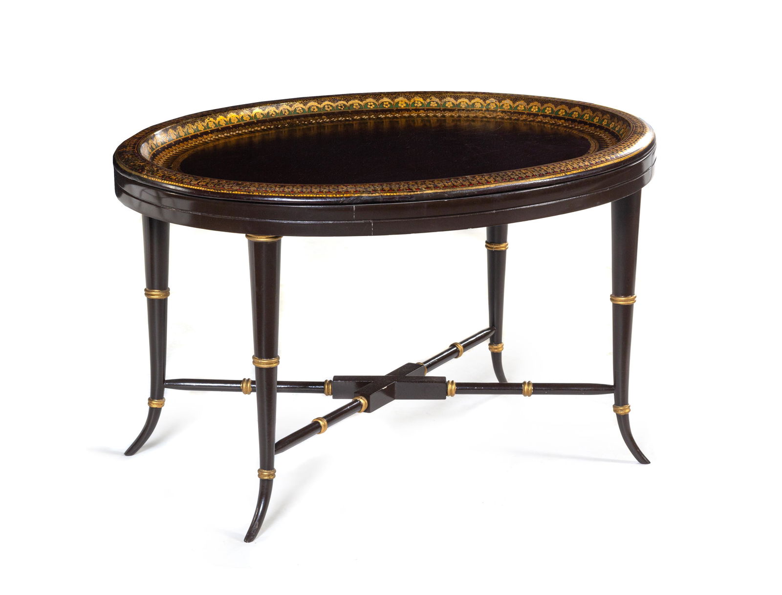 A Victorian Papier-Mache Tray on a Later Stand (1 of 1)