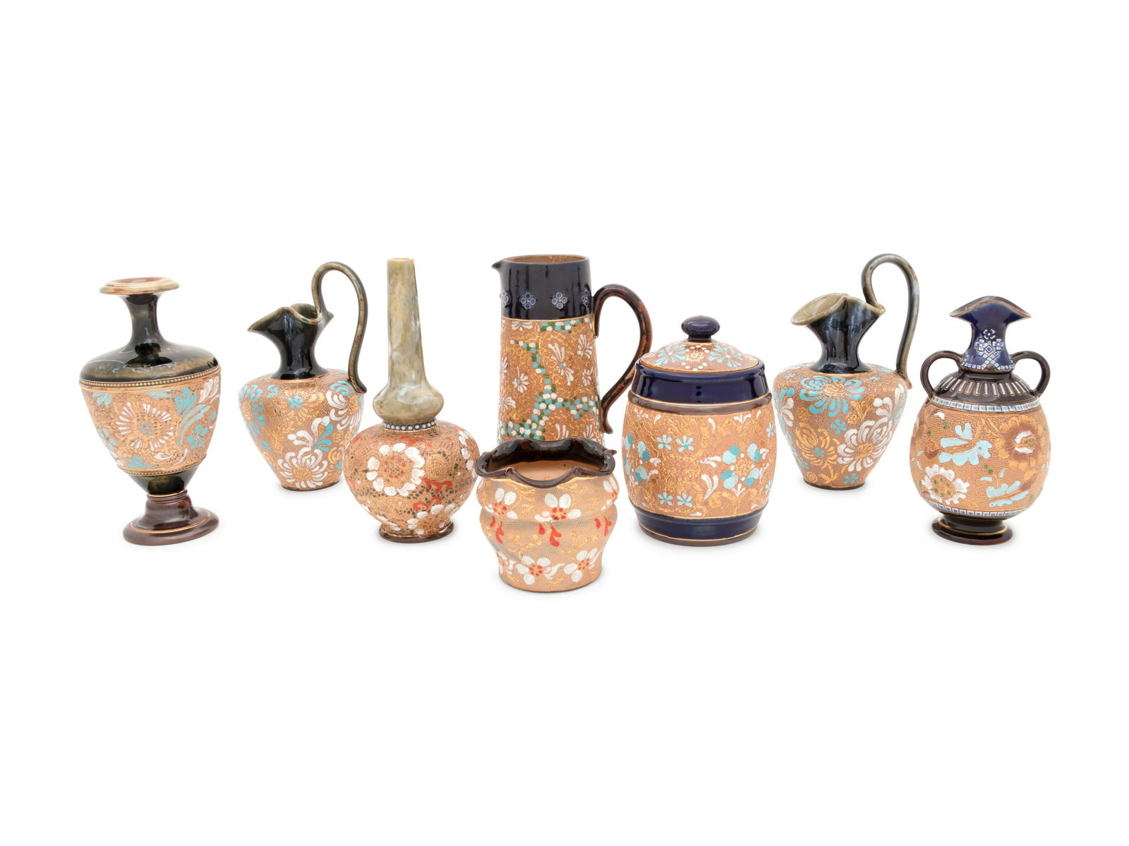 Eight Doulton Lambeth Stoneware Articles (1 of 3)