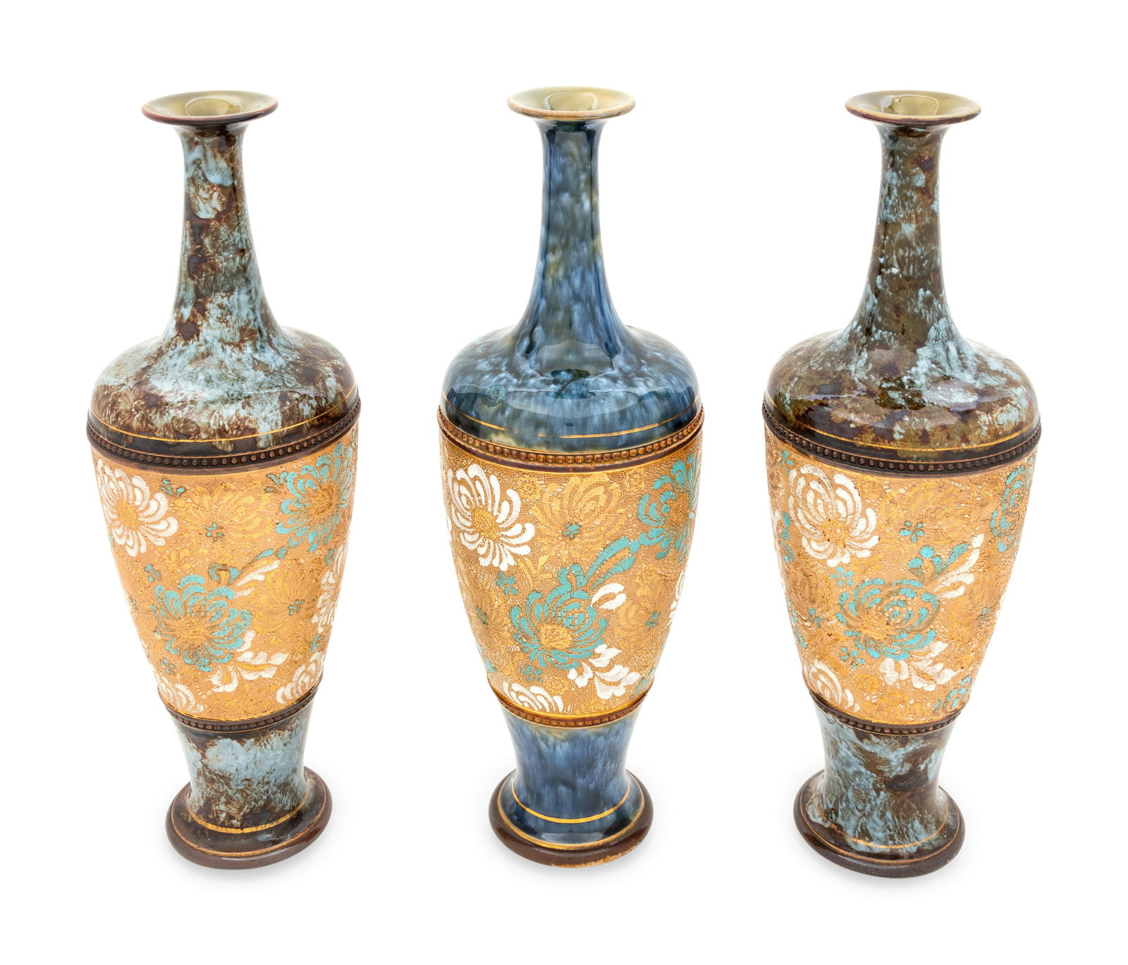 A Royal Doulton and Two Doulton Lambeth Stoneware Vases (1 of 2)
