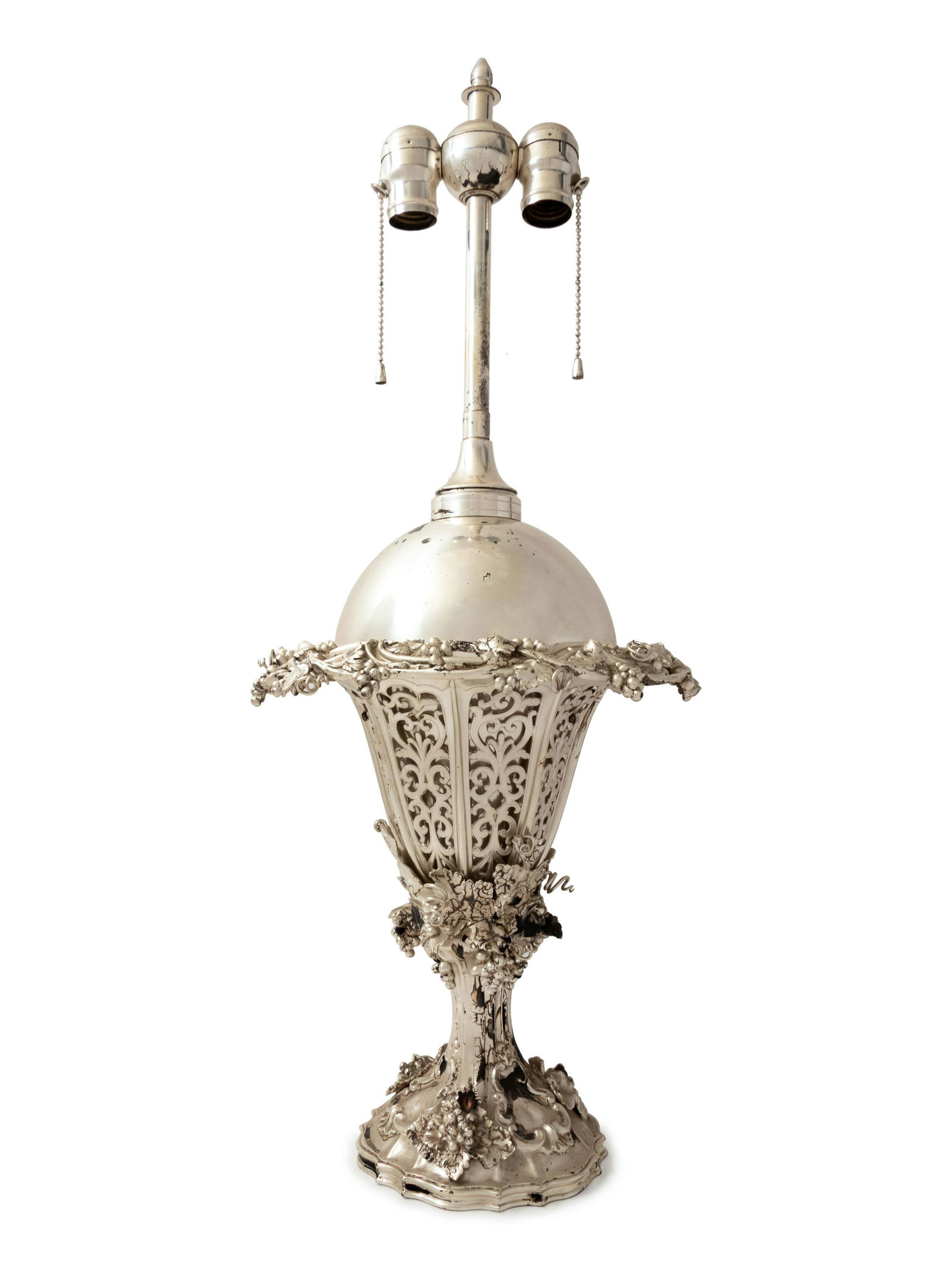 A Victorian Silver-Plate Centerpiece Mounted as a Lamp (1 of 1)
