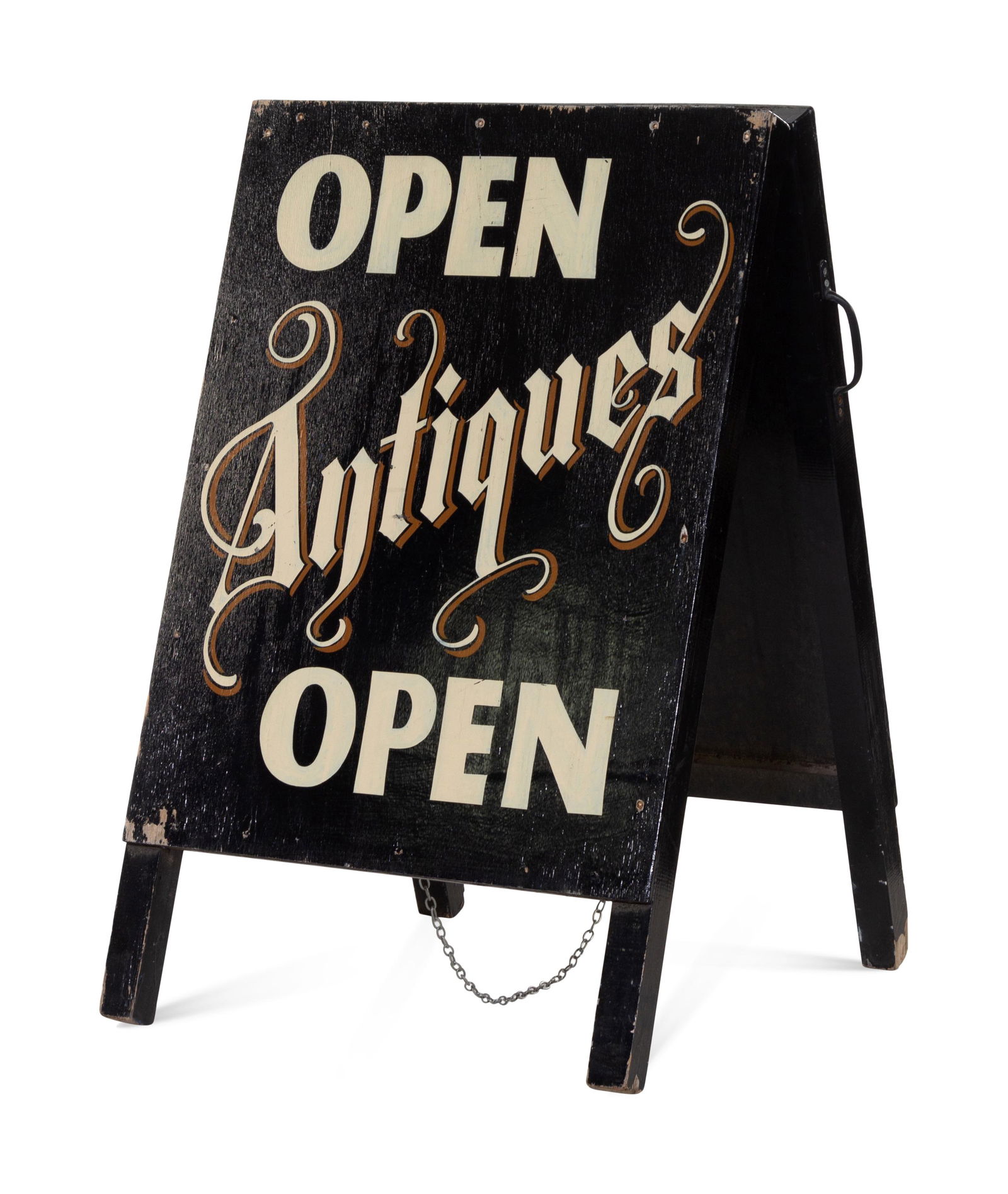 A Painted Wood Folding Shop Sign  (1 of 1)