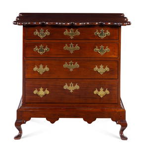 A Chippendale Style Mahogany Chest of Drawers: A Chippendale Style Mahogany Chest of Drawers Jeffrey Greene, 20th Century Height 35 x width 36 x depth 24 inches. Property from an Illinois Private Collection