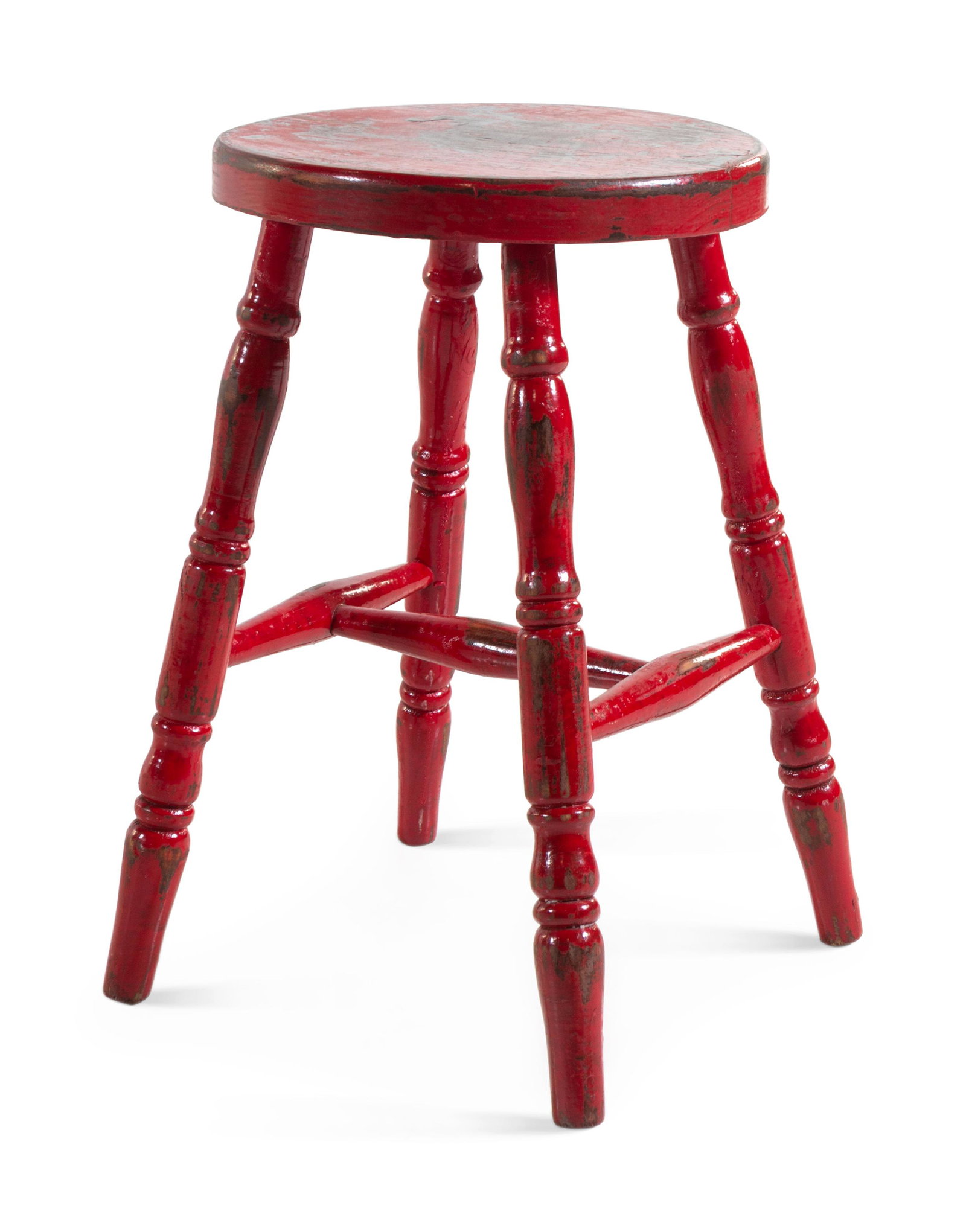 A Provincial Painted Stool: A Provincial Painted Stool First Half 19th Century Height 18 inches.