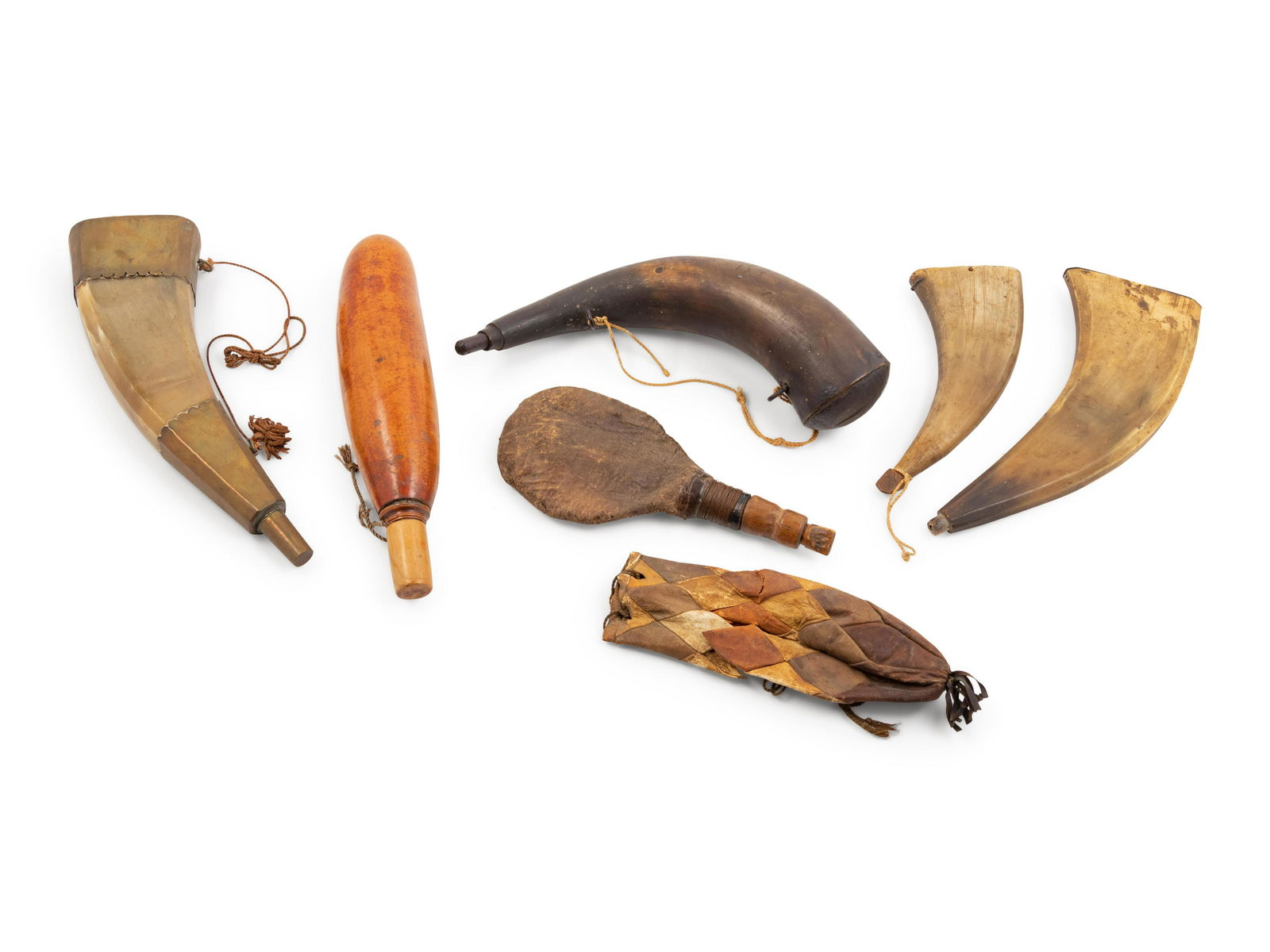 A Group of Powder Horns, Flasks and a Sheath (1 of 1)