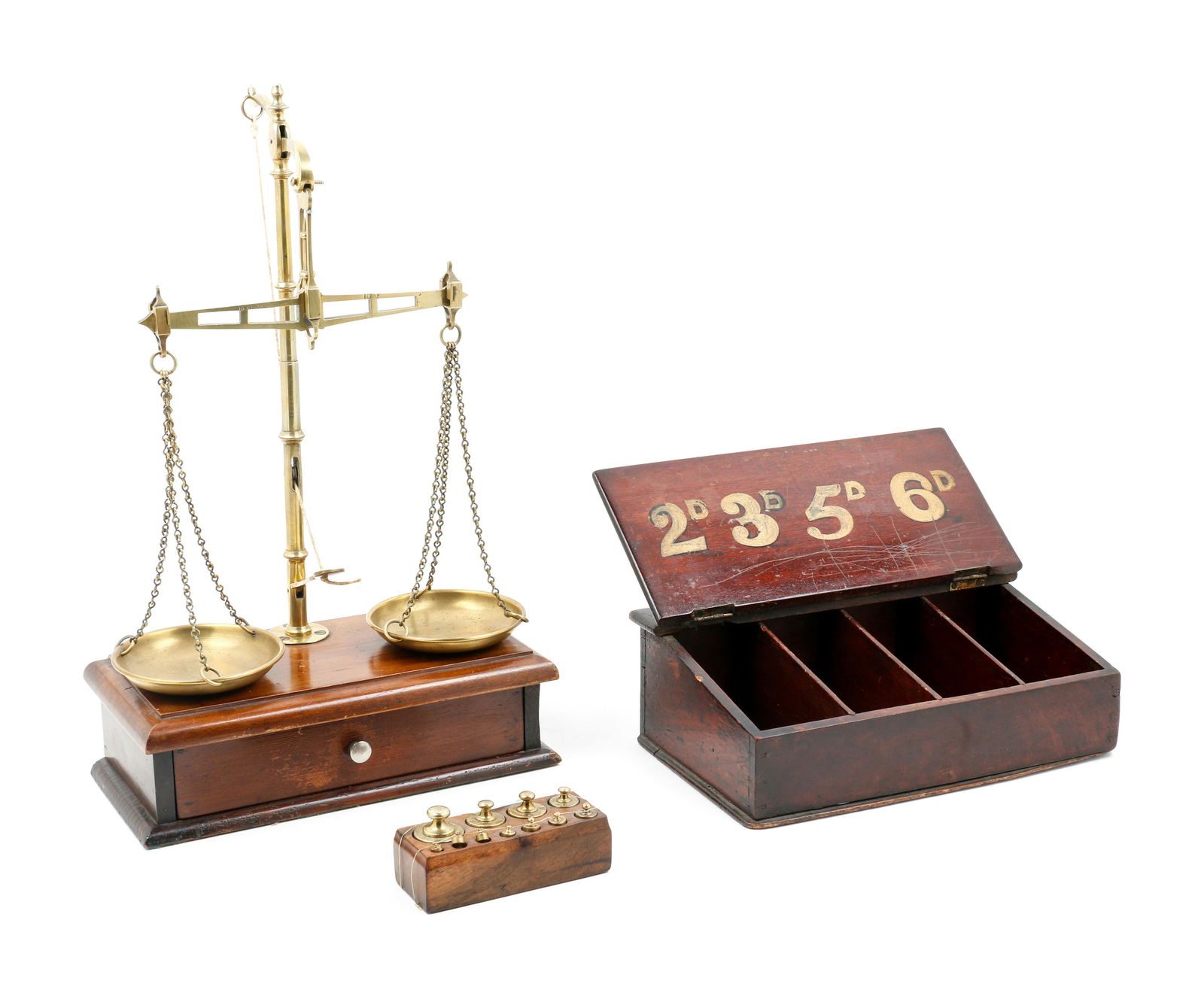 A Brass Balance and a Parcel Gilt Decorated Retail (1 of 1)