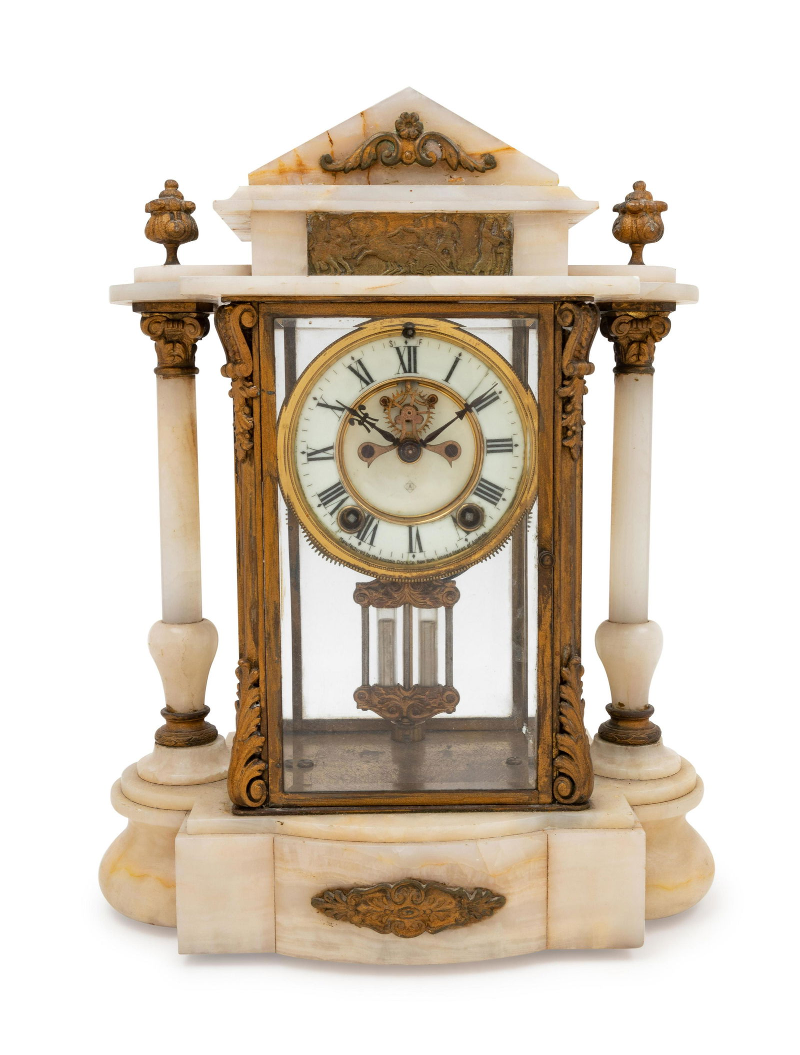 An American Gilt Bronze and Onyx Mantel Clock (1 of 1)
