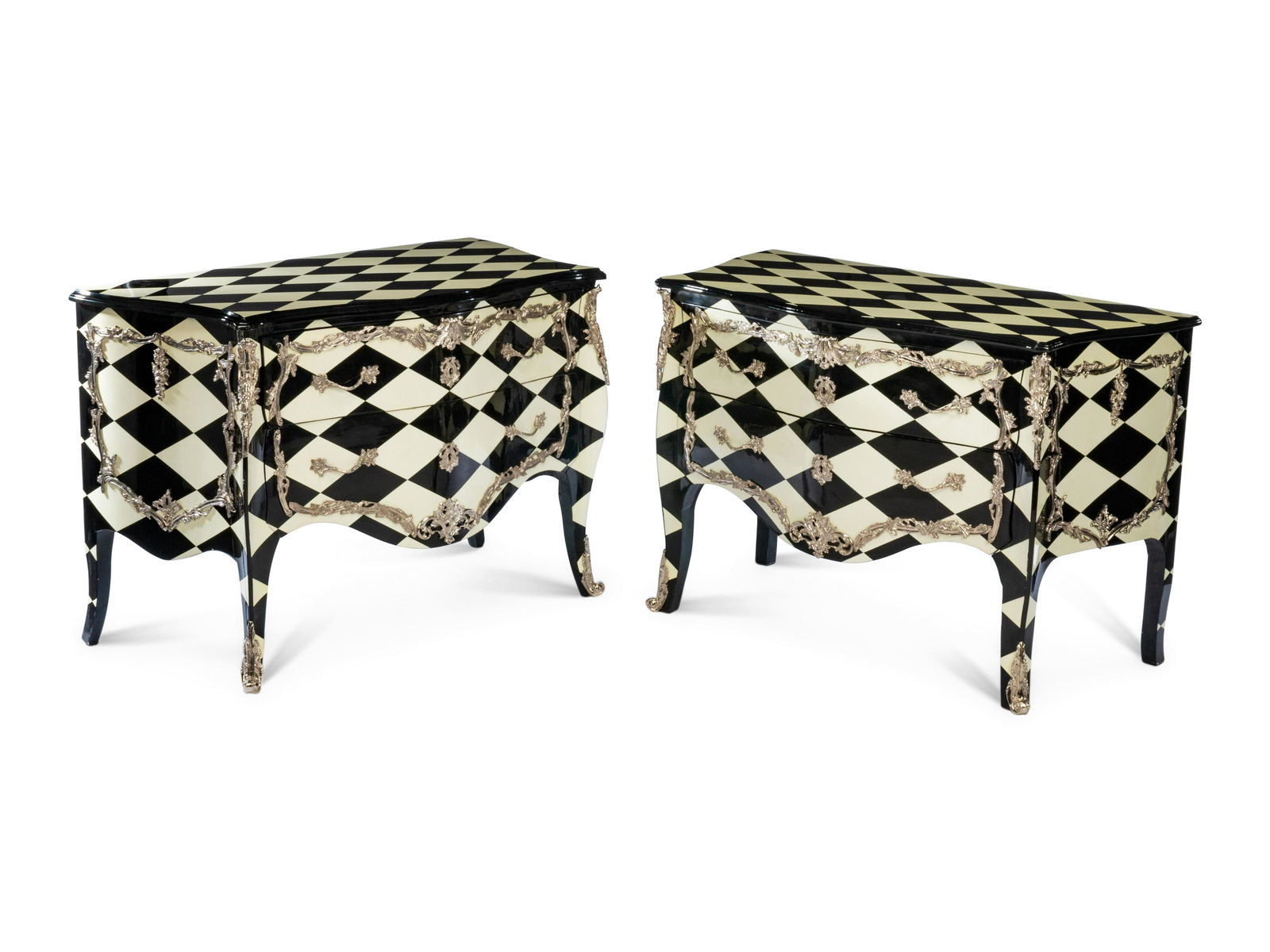 A Pair of Art Moderne Style Silvered Bronze Mounted (1 of 1)