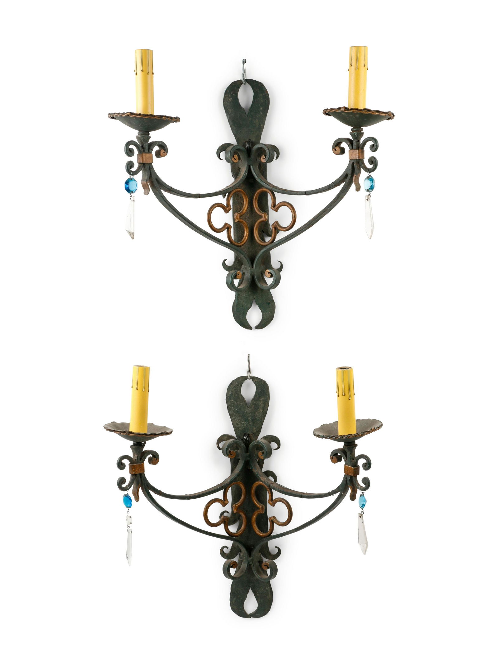 Two Pairs of Metal Two-Light Sconces (1 of 3)
