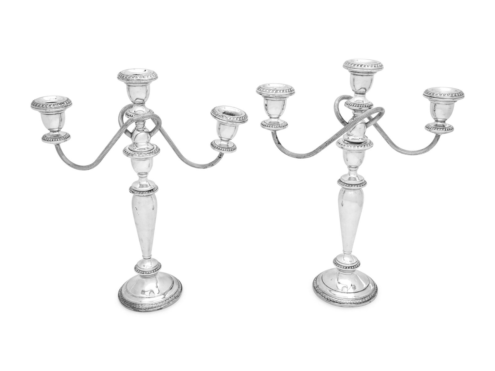 A Pair of Silver Three-Light Candelabra (1 of 2)