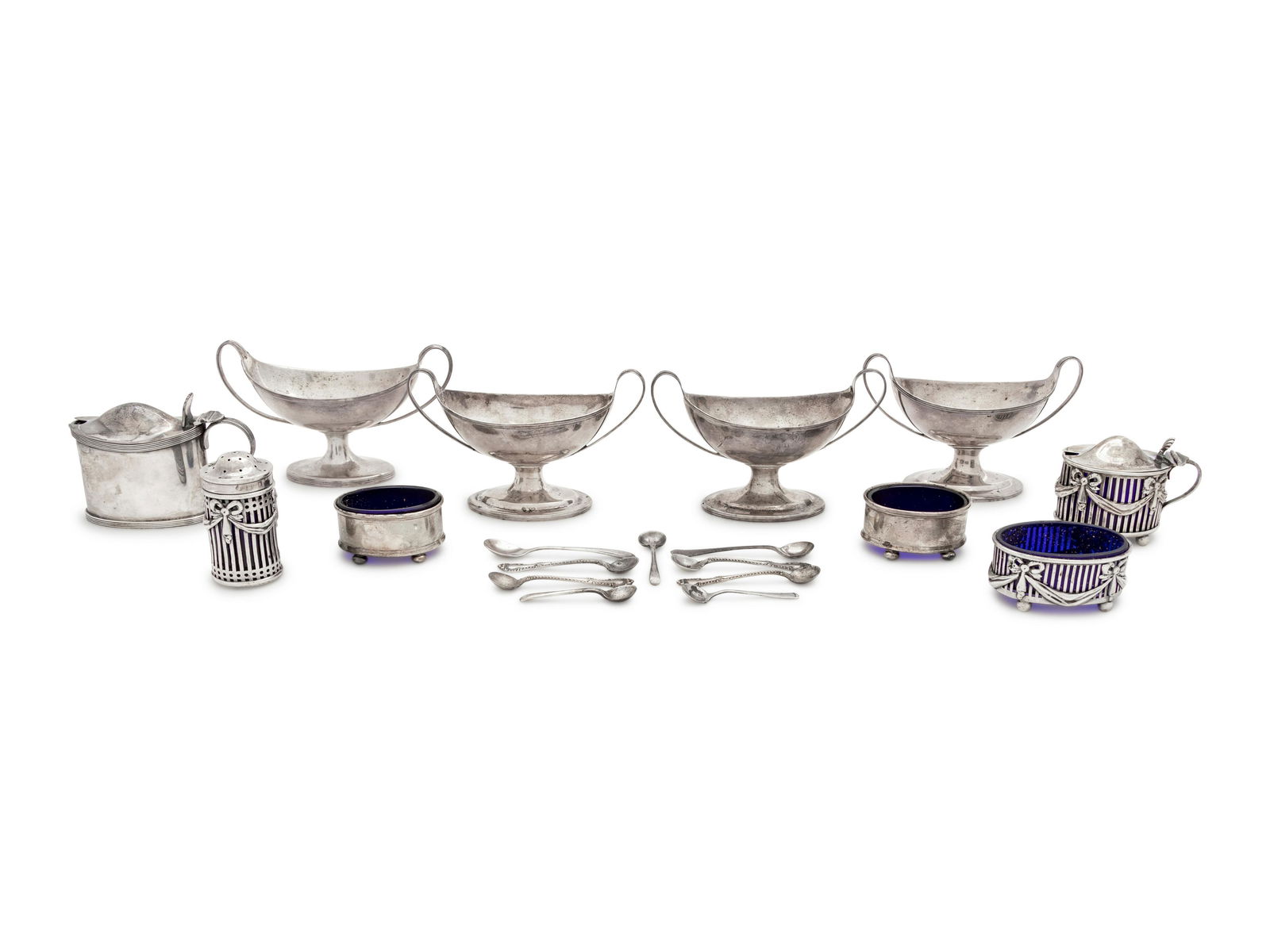 A Set of Four George III Silver Salts, Together With (1 of 3)
