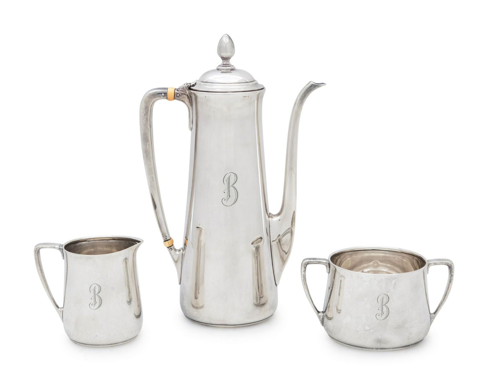 A Tiffany & Co. Silver Three-Piece Coffee Service (1 of 3)