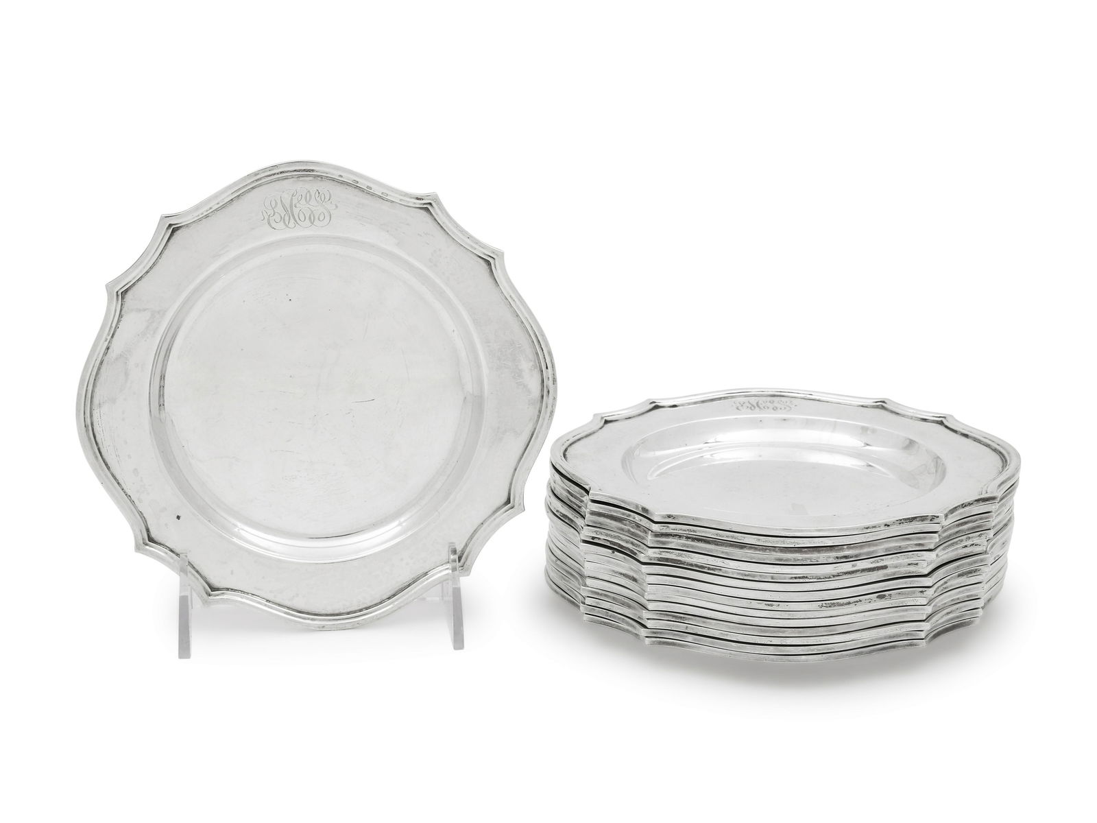 A Set of Sixteen American Silver Bread Plates (1 of 2)