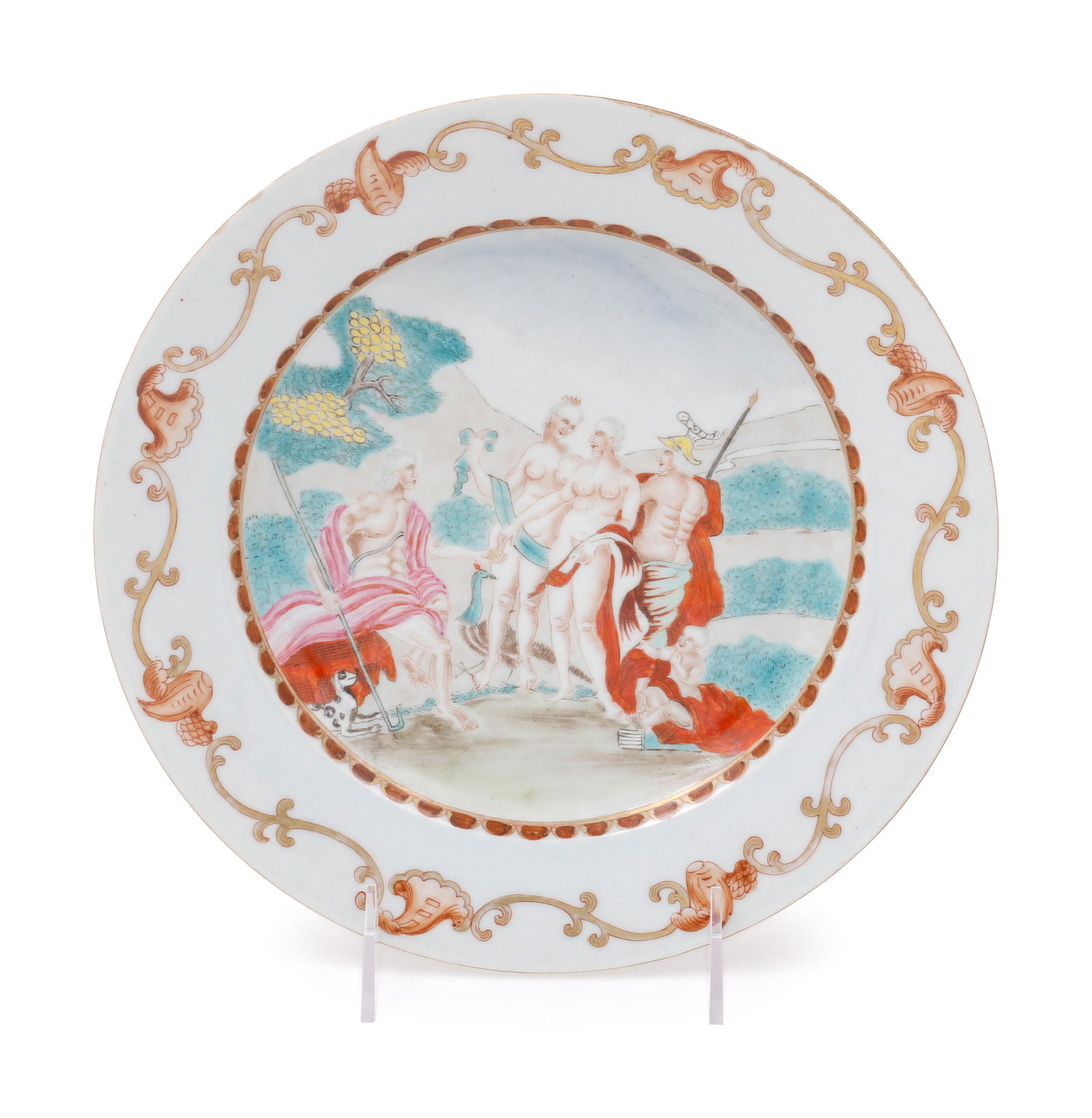 A Chinese Export Famille Rose Porcelain Plate (1 of 2)