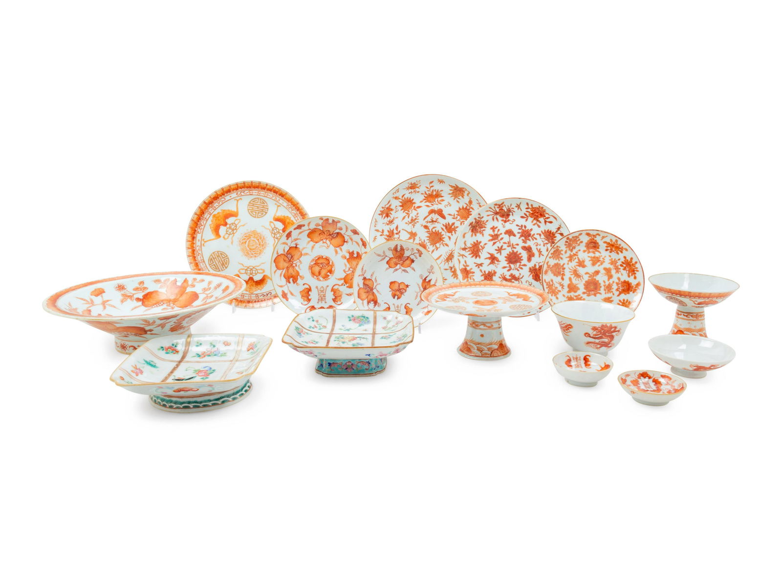 A Group of Chinese Iron-Red Decorated Porcelain (1 of 1)