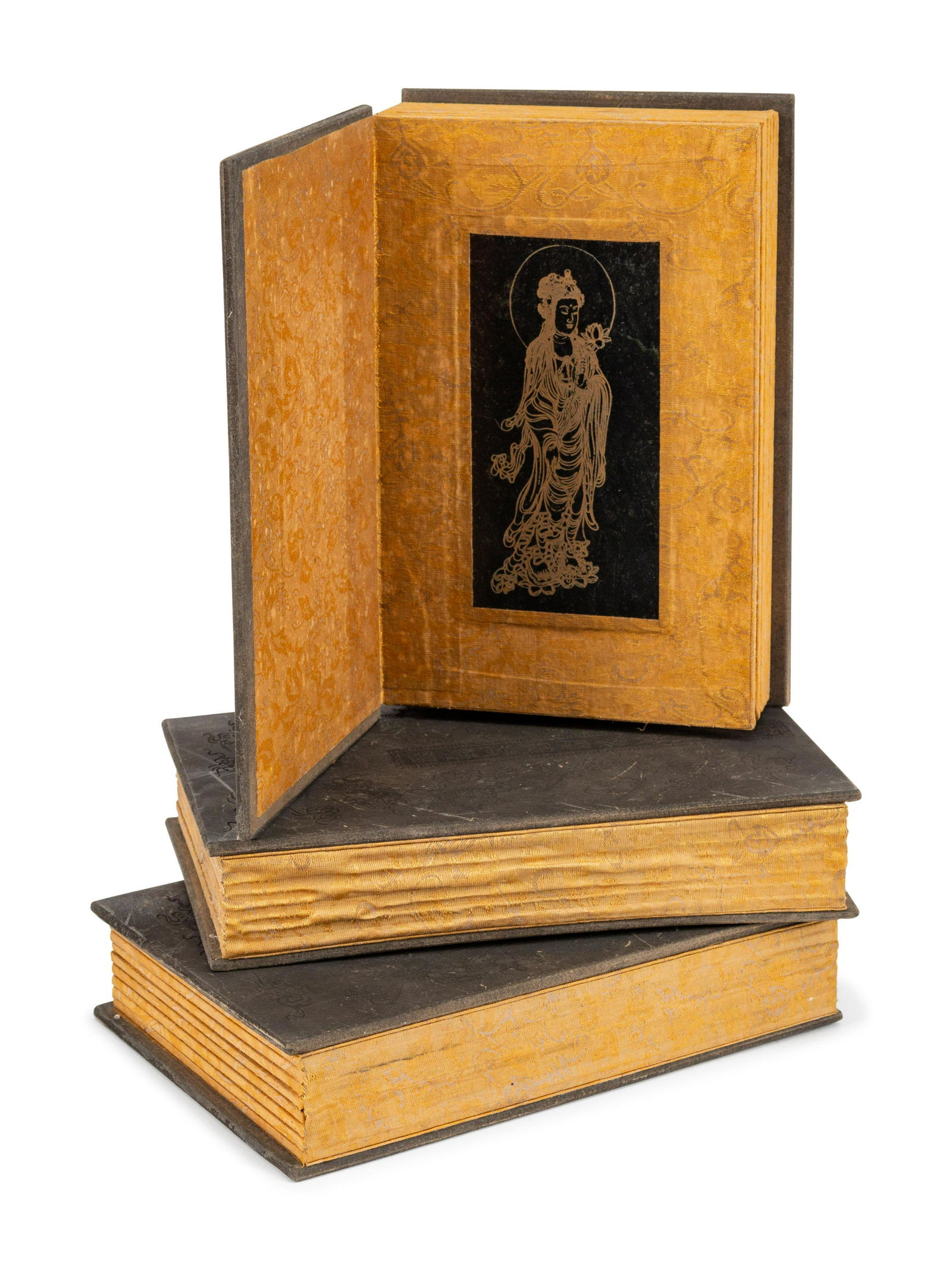 Three Chinese Export Engraved Marble Books (1 of 1)