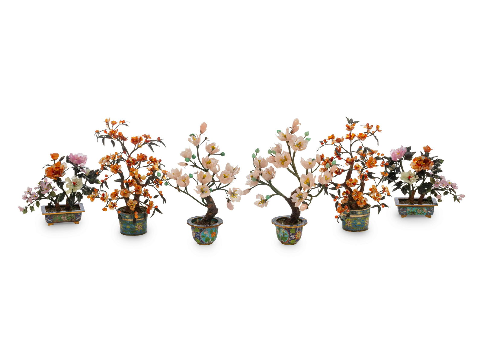 Three Pairs of Chinese Hardstone Trees (1 of 1)