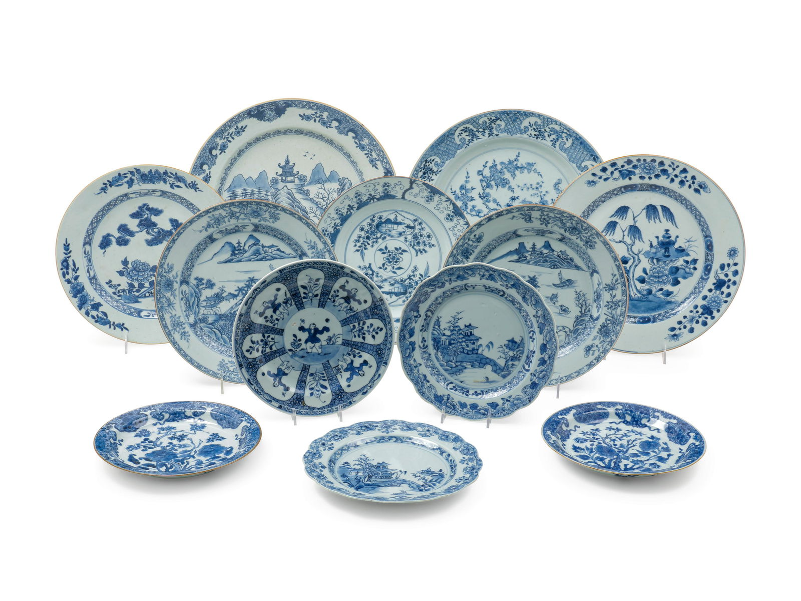 A Group of Twelve Chinese and Japanese Export Blue and (1 of 2)