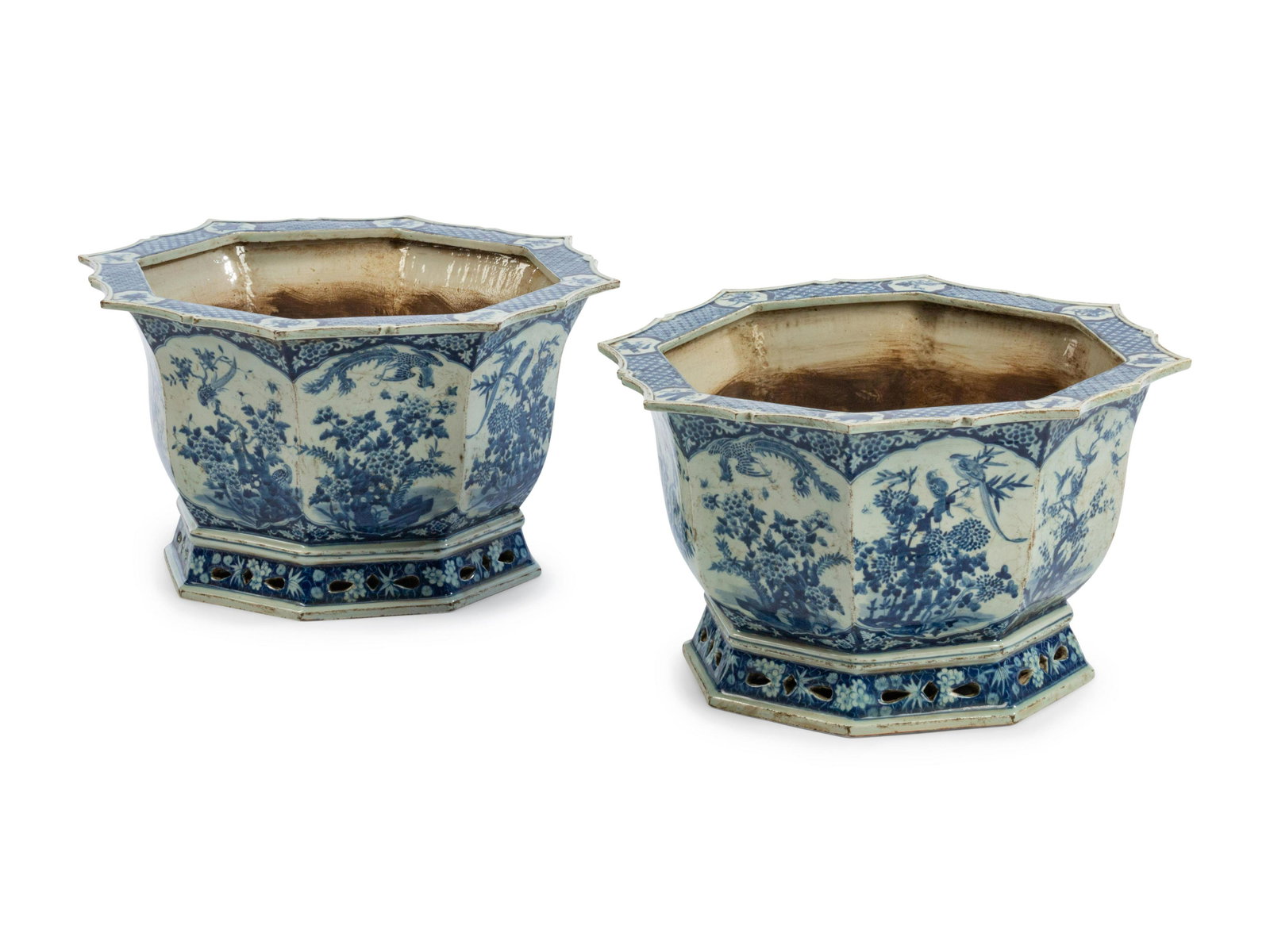 A Pair of Chinese Export Porcelain Jardinieres (1 of 1)