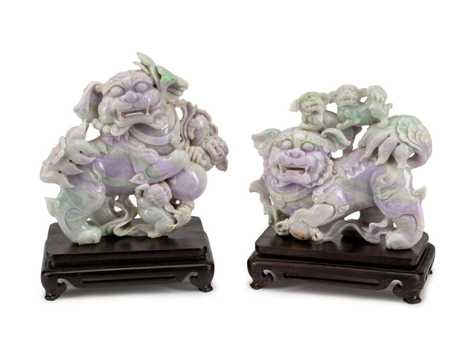 Two Chinese Carved Jade Temple Guardians (1 of 1)