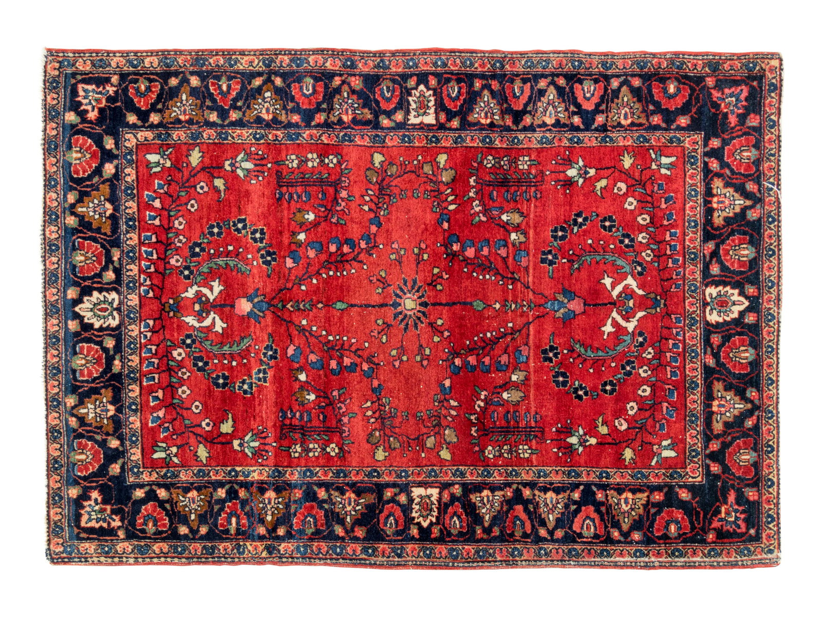 A Sarouk Wool Rug: A Sarouk Wool Rug 4 feet 8 inches x 3 feet 4 inches. Property of a Chicago Area Collector