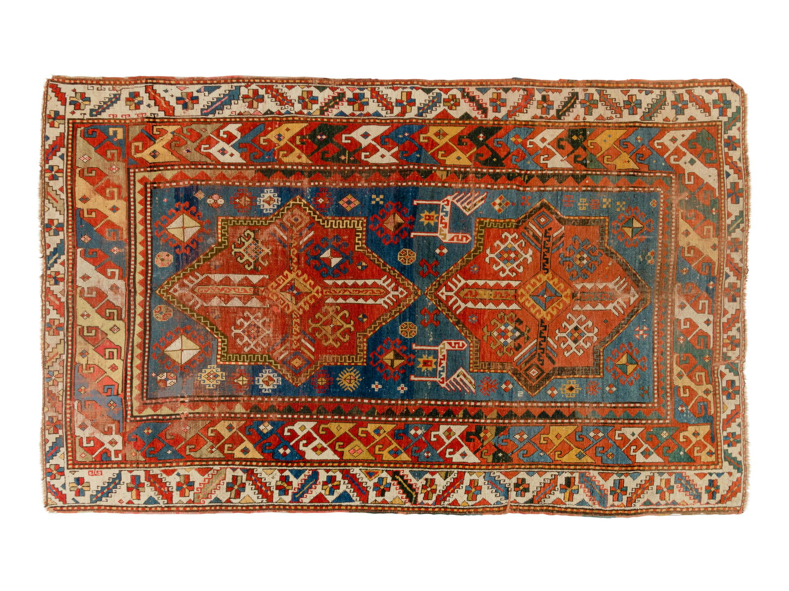 A Kuba Wool Rug and a Kuba Wool Mat (1 of 2)