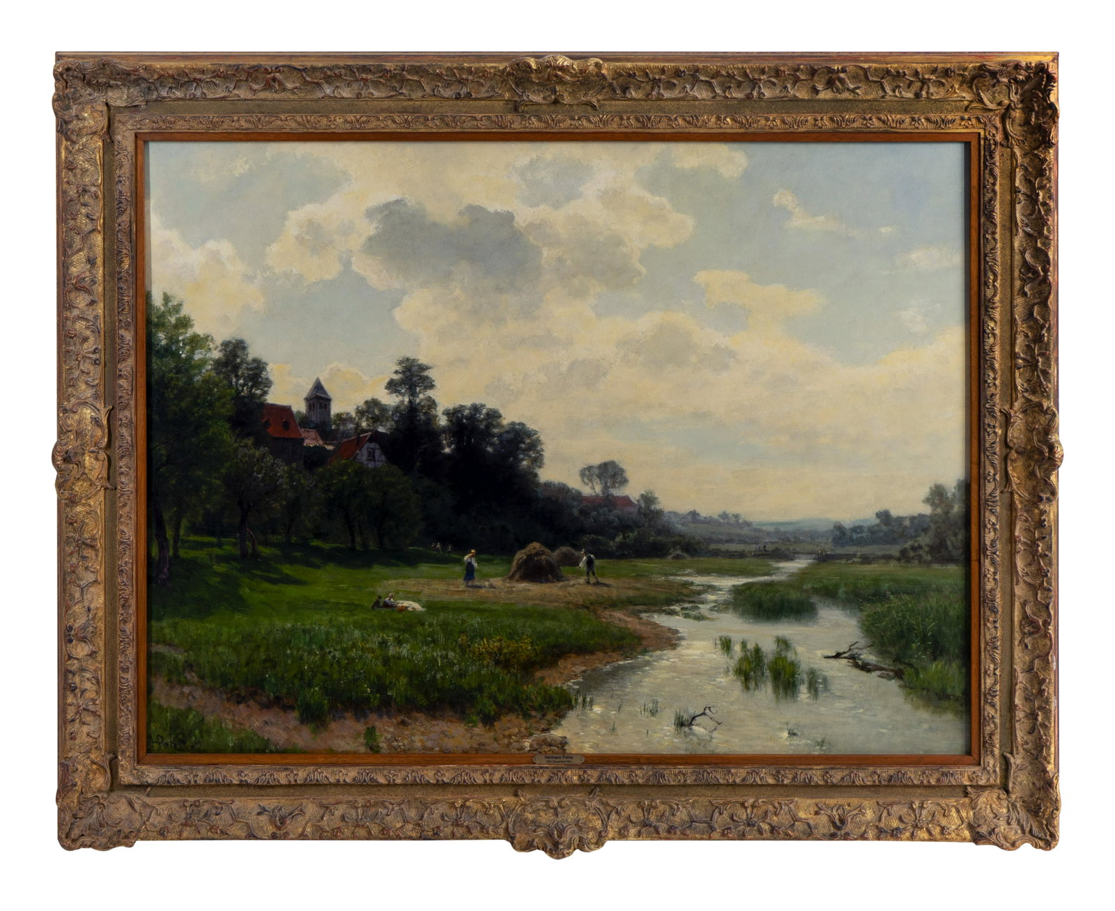 Hermann Emil Pohle (German, 1863-1914) Landscape: Hermann Emil Pohle (German, 1863-1914) Landscape oil on canvas signed H. Pohle (lower left) 30 x 36 inches. Property from a Private Collection, Palm Beach, Florida