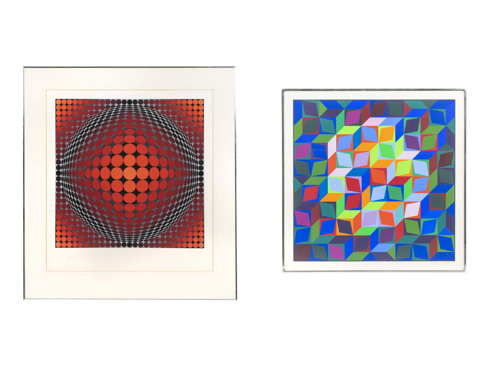 Victor Vasarely (Hungarian, 1906-1997) Two Works: Victor Vasarely (Hungarian, 1906-1997) Two Works color lithograph each signed and numbered