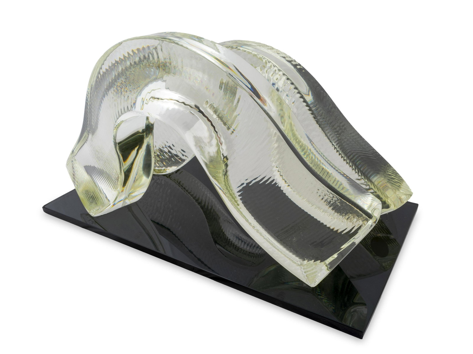 Harvey Littleton (American, 1922-2013) Double Optic: Harvey Littleton (American, 1922-2013) Double Optic Wave #5 blown glass etched signature and date Height 11 x width 22 1/2 x depth 10 inches. Provenance: Contemporary Art Glass Gallery, New York, NY