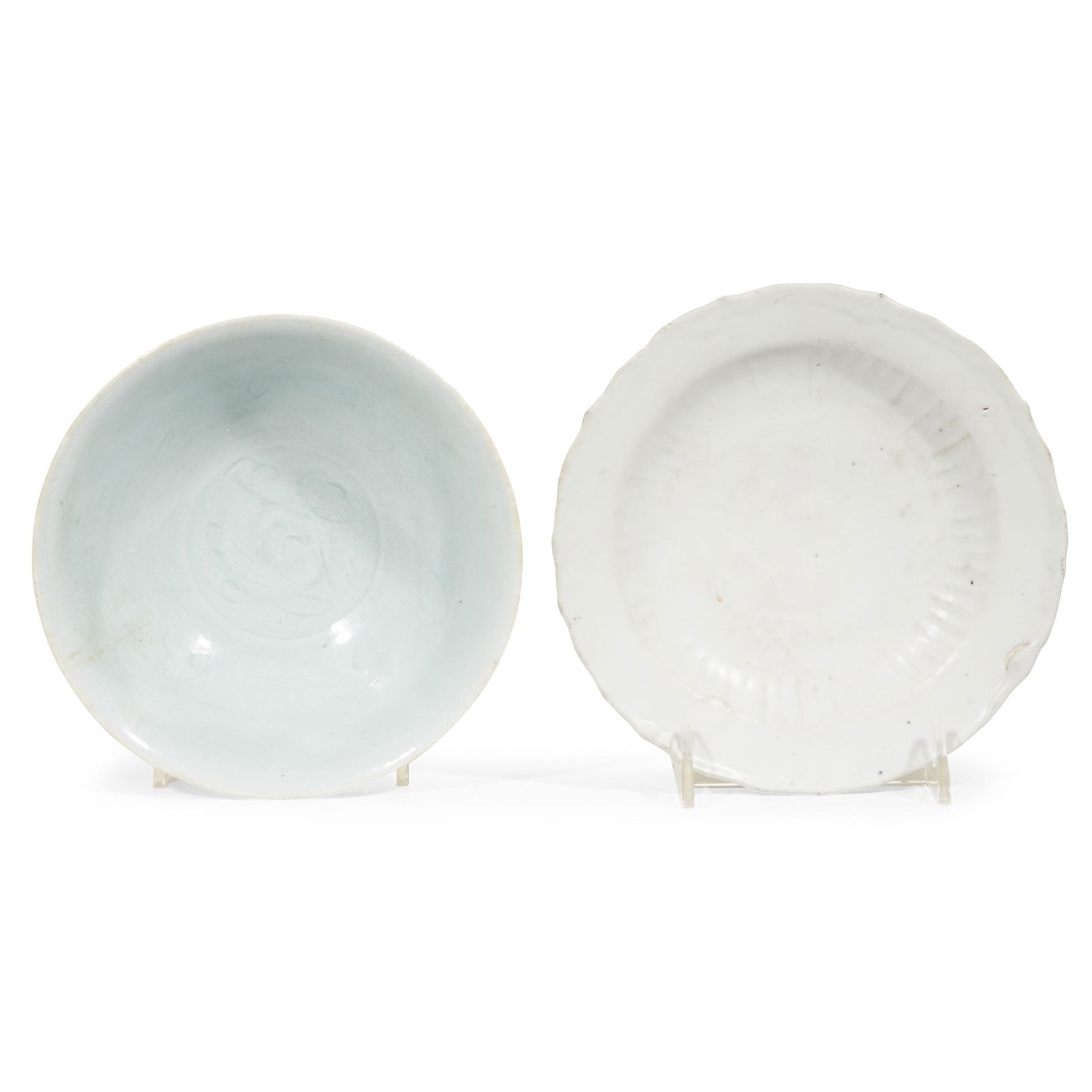 A Chinese qingbai floral-incised bowl and a (1 of 1)