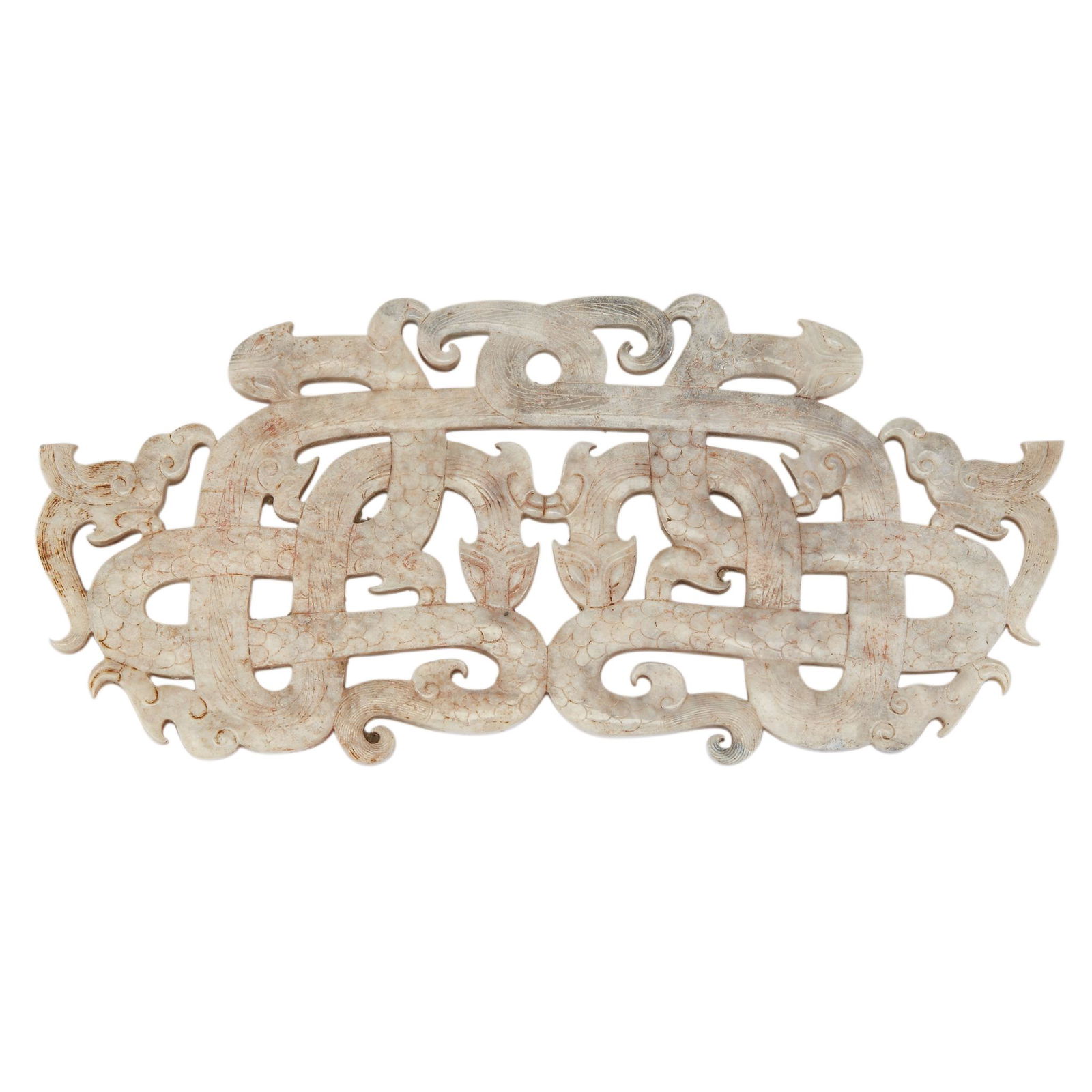 A Chinese archaistic carved beige jade "Qilong and (1 of 1)