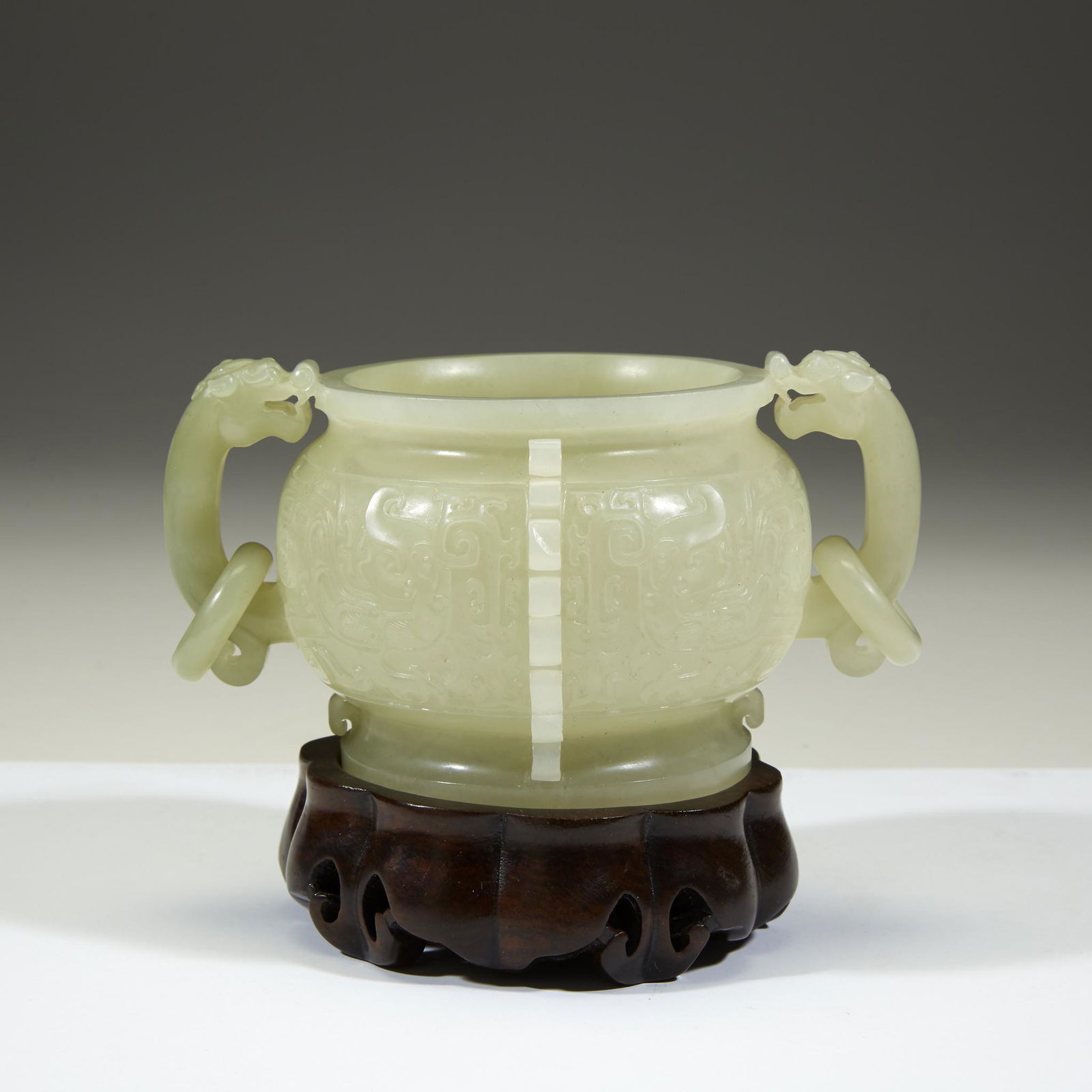 A Chinese carved white jade censer, (1 of 1)