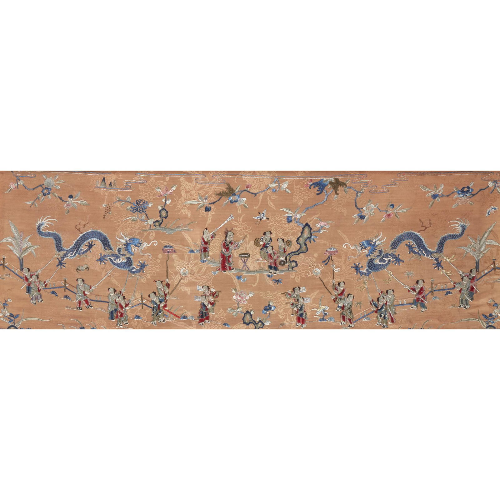 A Chinese embroidered silk textile, "Dragon Dance", (1 of 1)