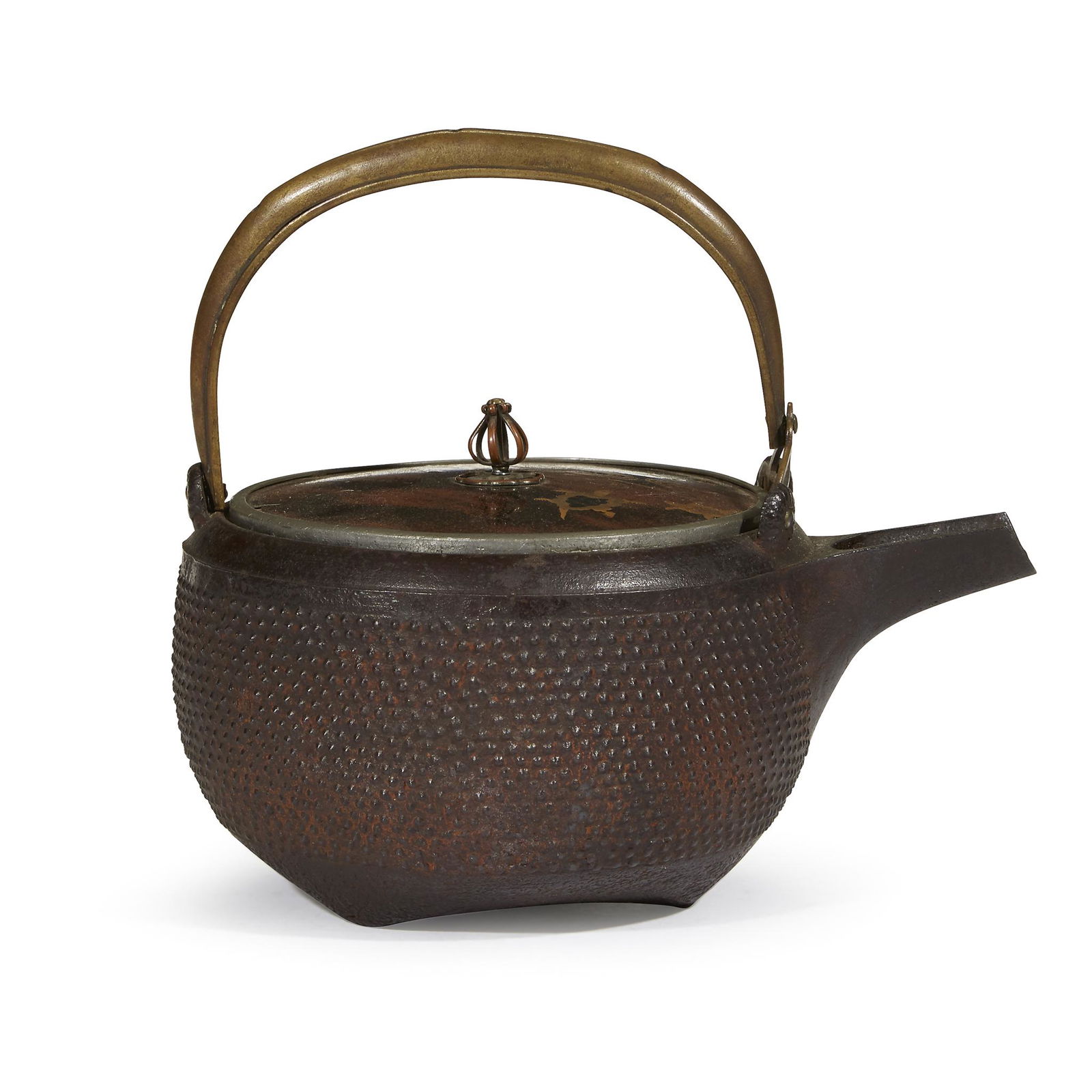 A Japanese stippled iron tetsubin with gilt lacquered (1 of 1)