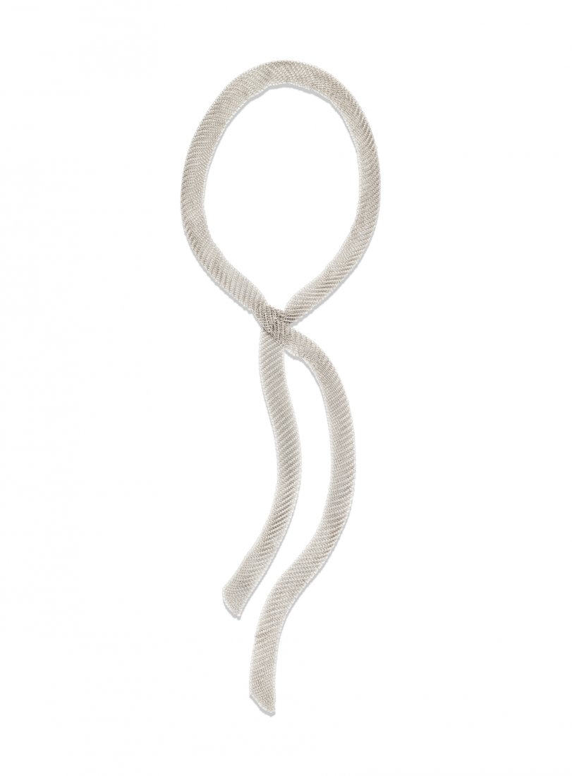 TIFFANY & CO., ELSA PERETTI, STERLING SILVER: TIFFANY & CO., ELSA PERETTI, STERLING SILVER 'MESH SCARF' NECKLACE Designed as a mesh scarf measuring approximately 20.00 mm wide. Stamp: TIFFANY & CO STERLING PERETTI. 86.60 dwt.