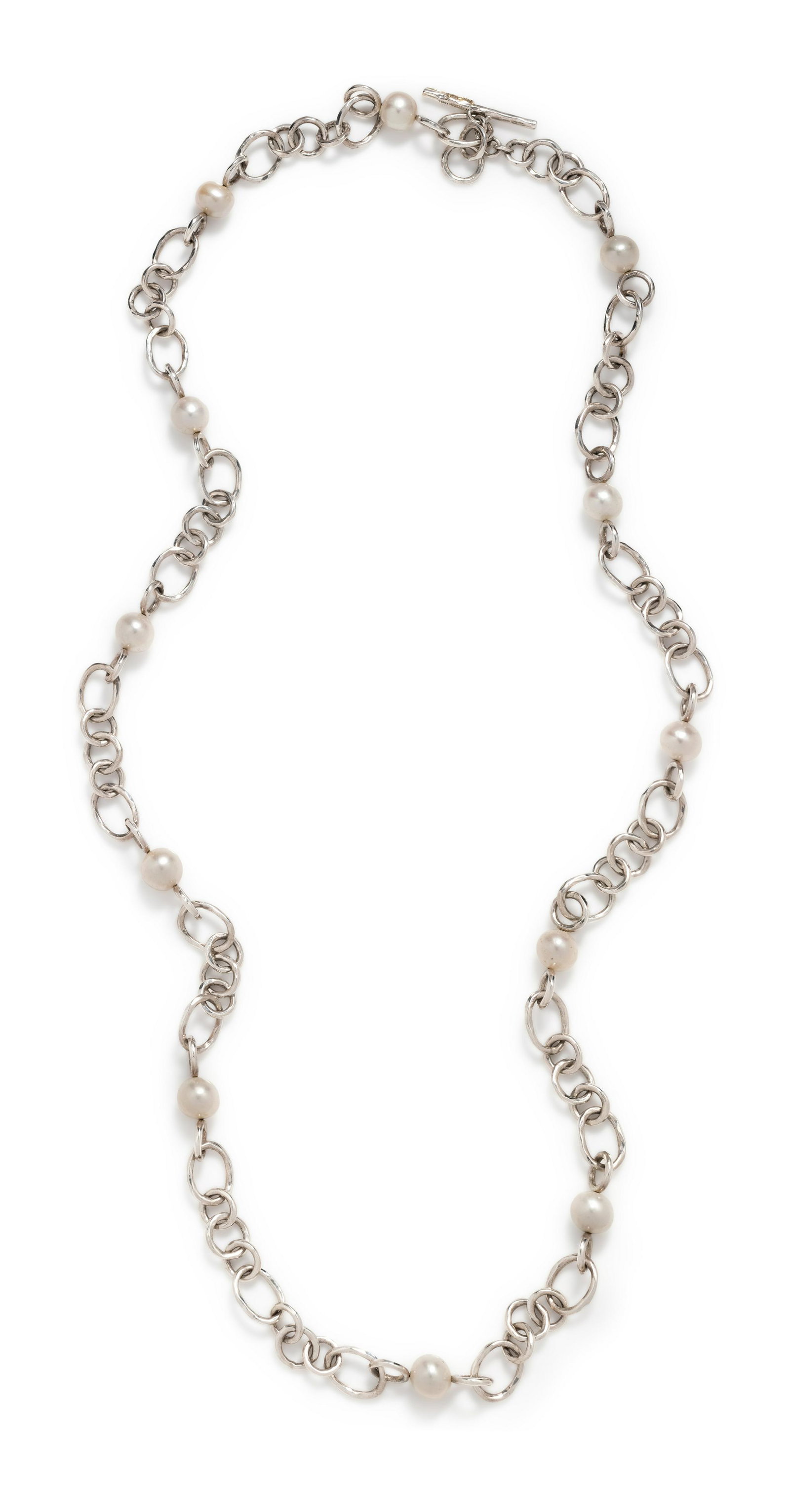 IPPOLITA, COLLECTION OF STERLING SILVER JEWELRY: IPPOLITA, COLLECTION OF STERLING SILVER JEWELRY Consisting of a necklace with round and oval hammered links interspersed with pearls, a necklace with hammered round and oval links, a hammered ring wit