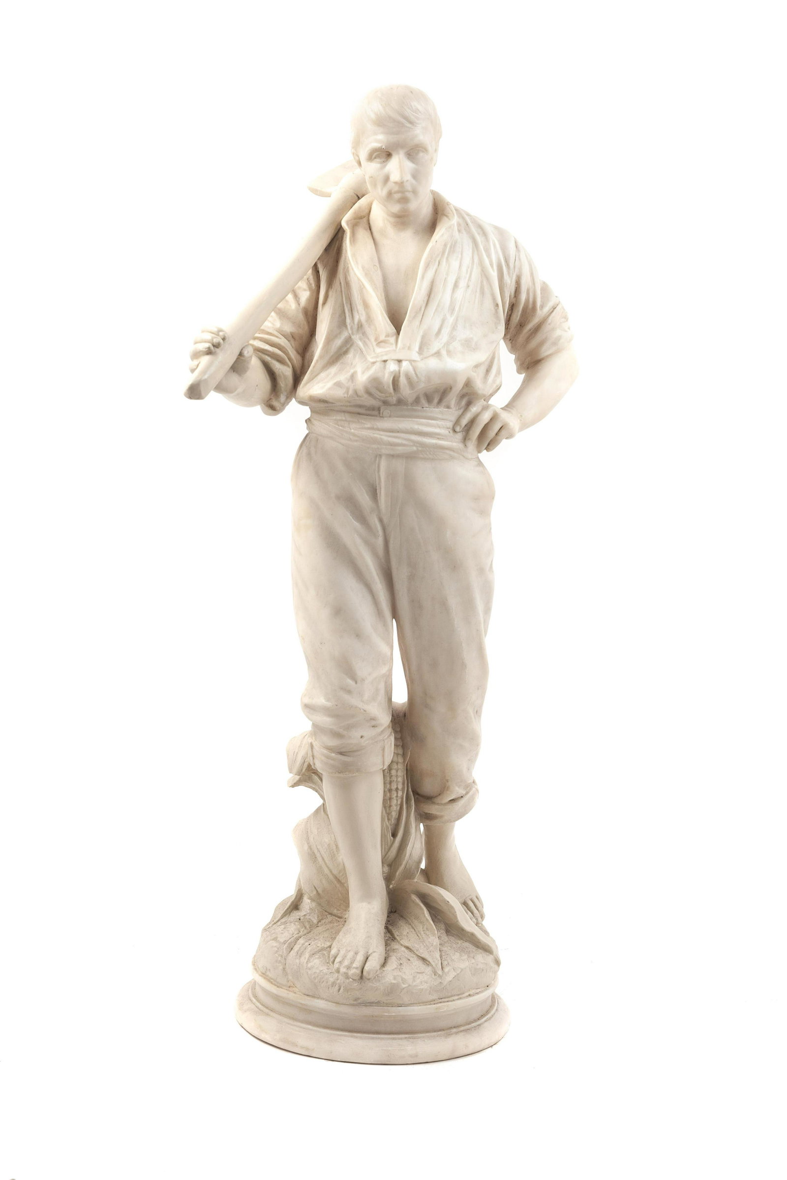 A Continental Alabaster Figure: A Continental Alabaster Figure Early 20th Century Height 29 inches. Property from Christa's Ltd., Chicago, Illinois