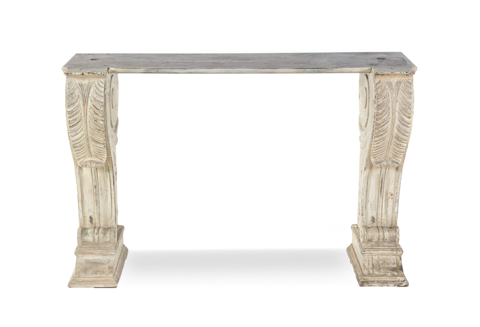 A Neoclassical Painted Console Table: A Neoclassical Painted Console Table Late 19th/Early 20th Century Height 33 1/2 x width 60 x depth 20 inches. Property from Christa's Ltd., Chicago, Illinois
