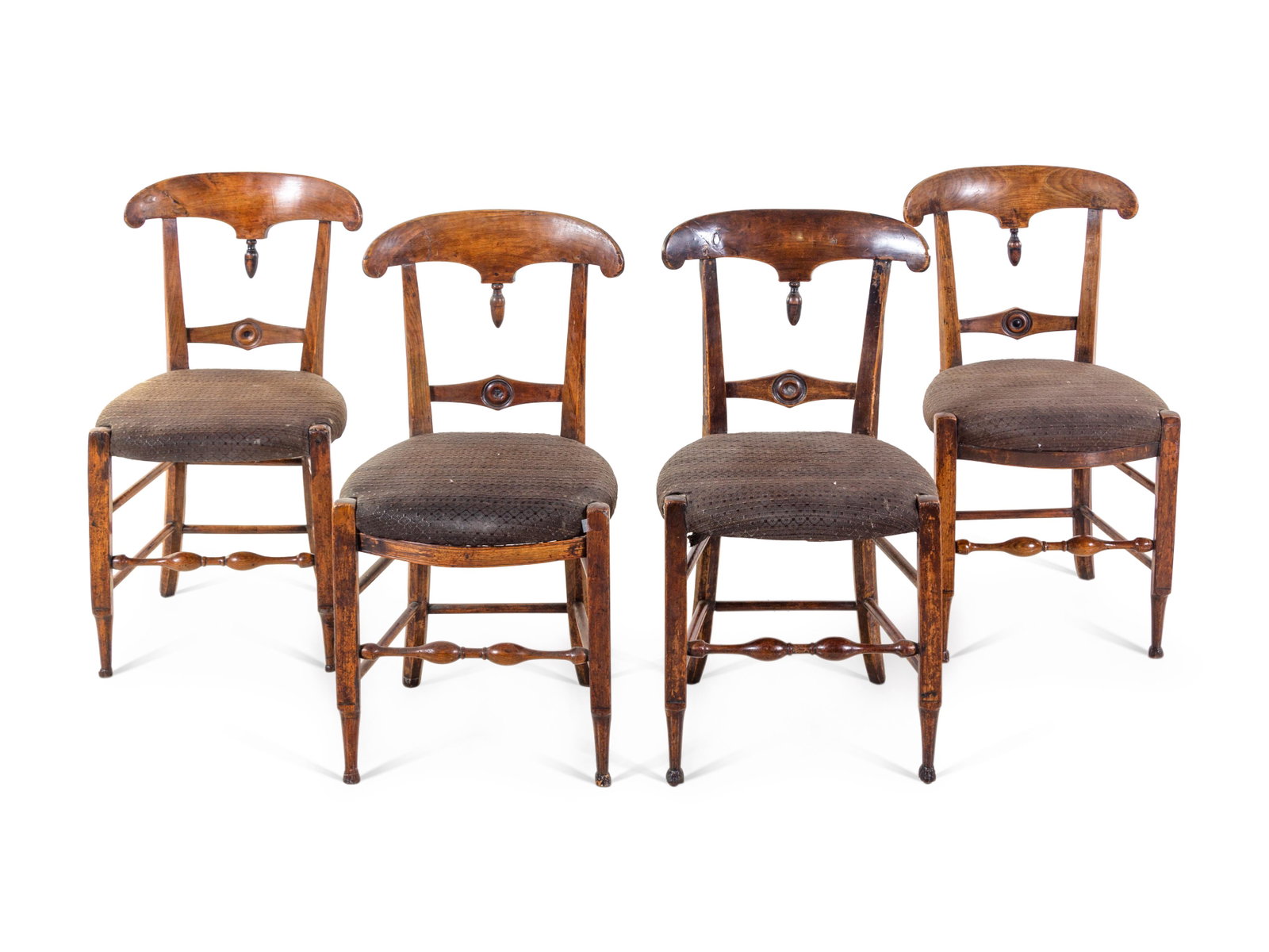 Four Continental Walnut Dining Chairs: Four Continental Walnut Dining Chairs Early 19th Century Height 31 inches. Property from Christa's Ltd., Chicago, Illinois