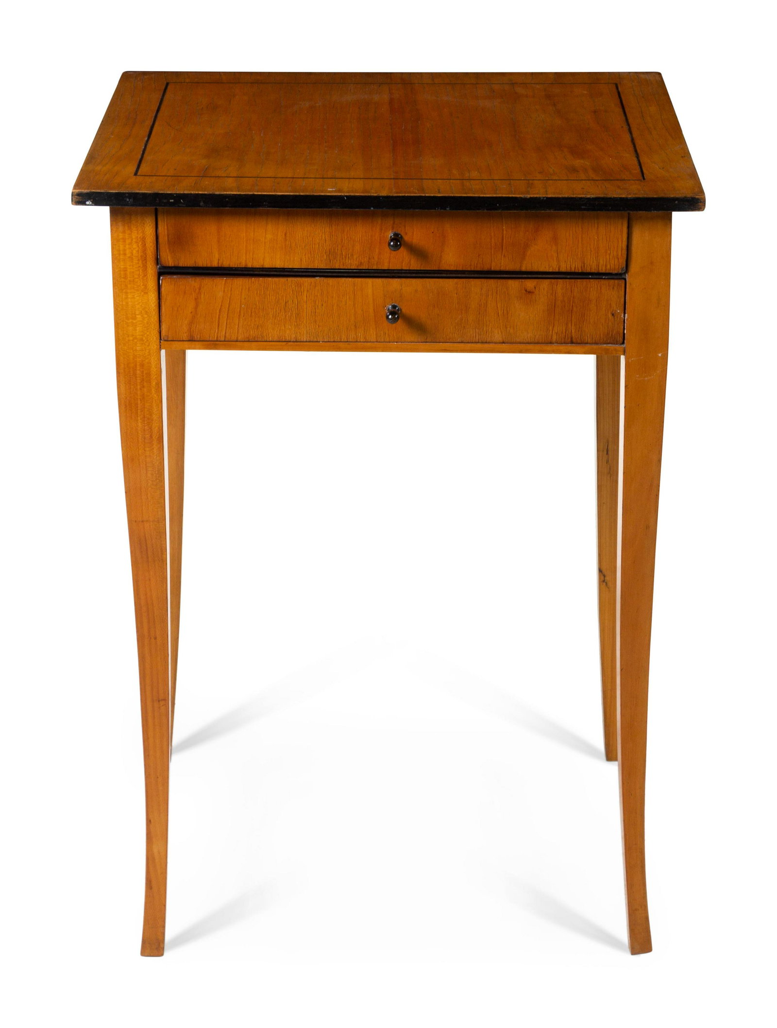 A Biedermeier Parcel Ebonized Side Table: A Biedermeier Parcel Ebonized Side Table Circa 1840 Height 29 1/2 x width 21 1/2 x depth 17 3/4 inches. Property from Christa's Ltd., Chicago, Illinois