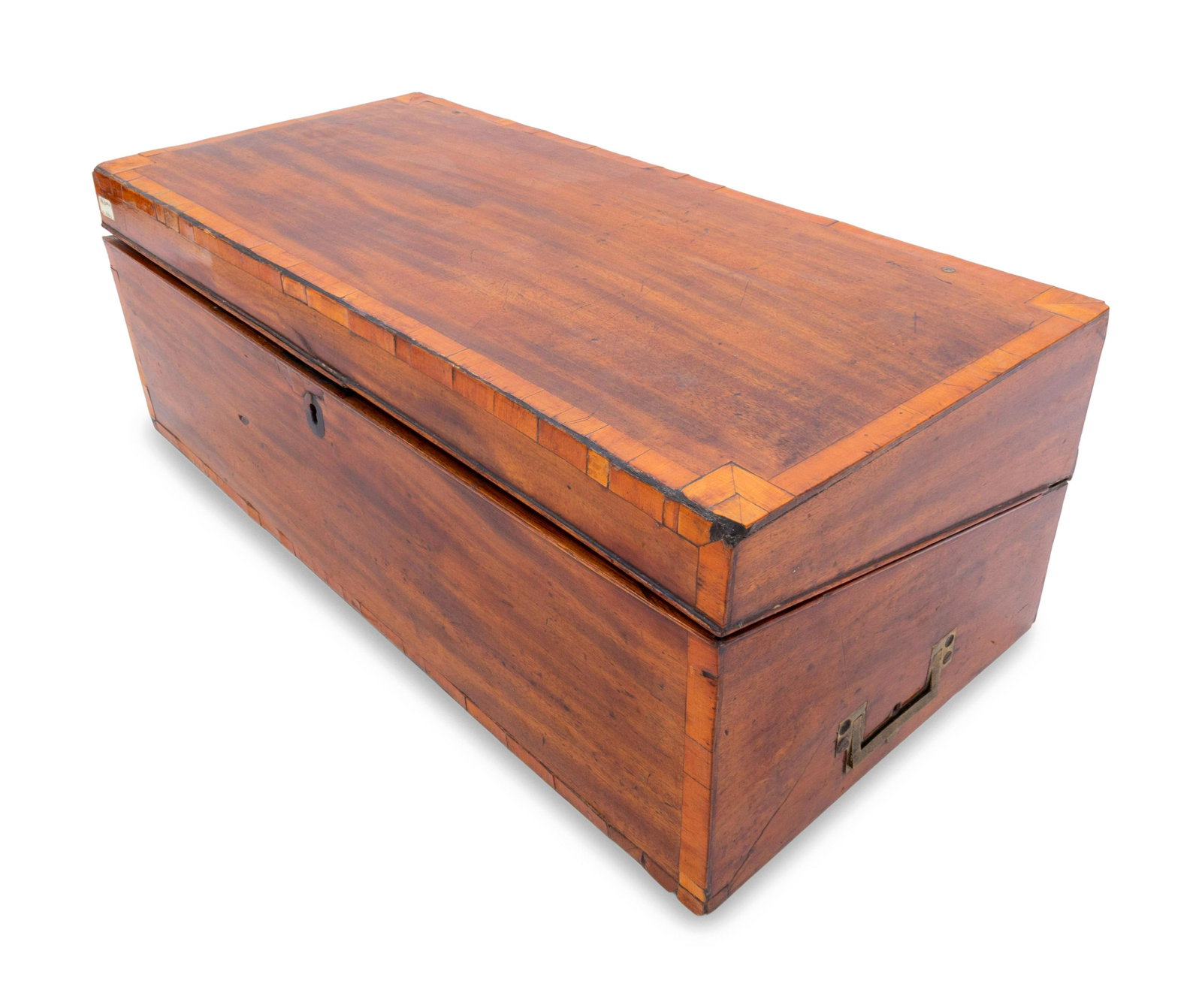 A George III Inlaid Mahogany Lap Desk: A George III Inlaid Mahogany Lap Desk 18th/19th Century Height 8 x width 21 3/4 x depth 10 1/4 inches. Property from Christa's Ltd., Chicago, Illinois