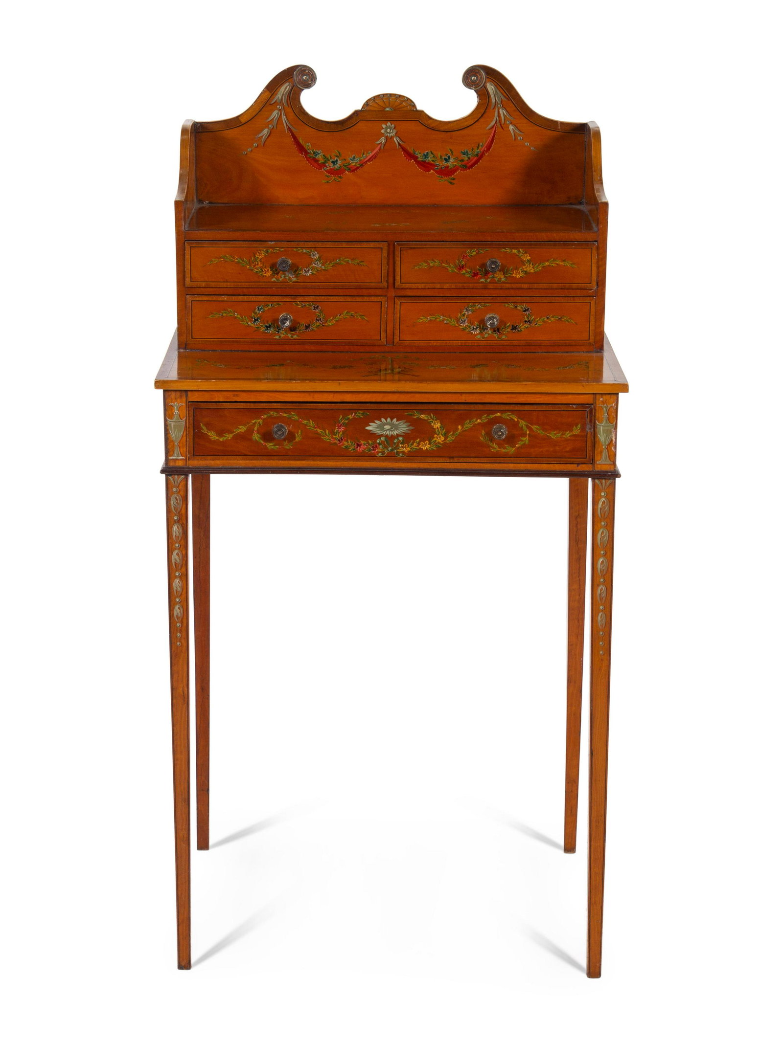 An Edwardian Painted Side Table: An Edwardian Painted Side Table Late 19th/Early 20th Century Height 40 x width 20 1/2 x depth 14 1/2 inches. Property from Christa's Ltd., Chicago, Illinois