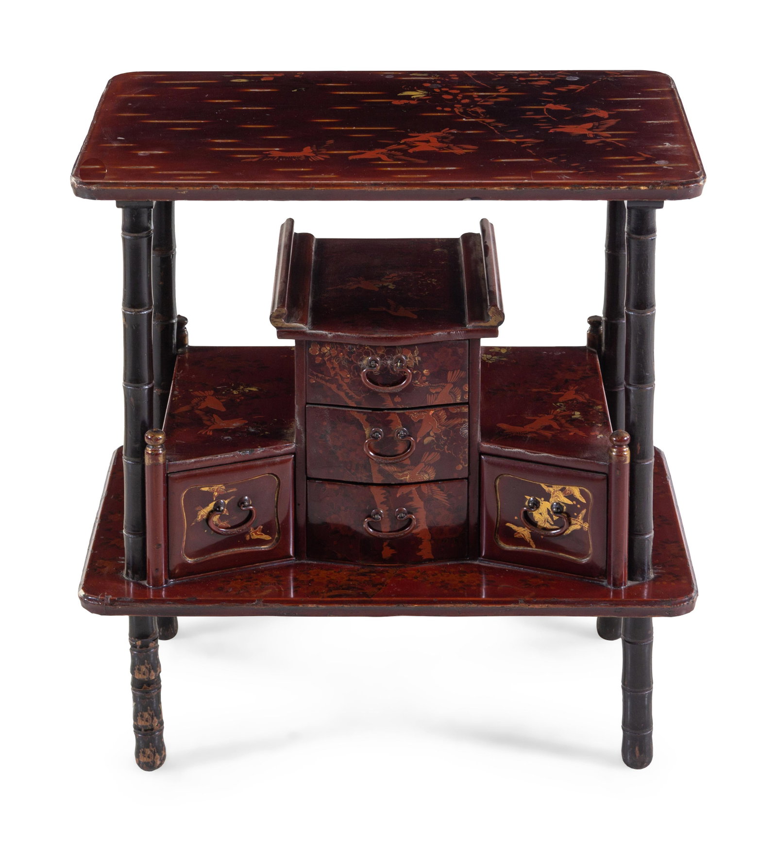 A Japanese Lacquered Table: A Japanese Lacquered Table First Half 20th Century Height 24 x width 24 x depth 16 inches. Property from Christa's Ltd., Chicago, Illinois