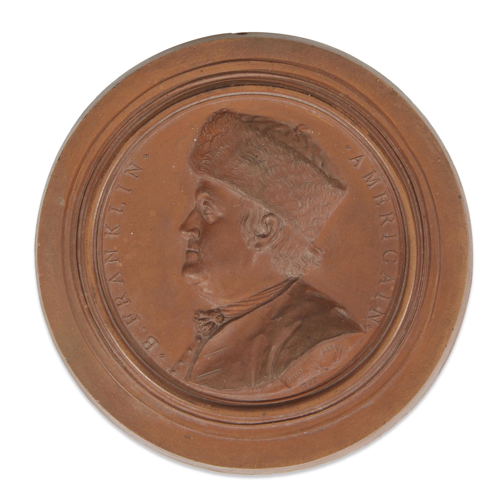 Terracotta bas-relief portrait medallion of Benjamin (1 of 1)